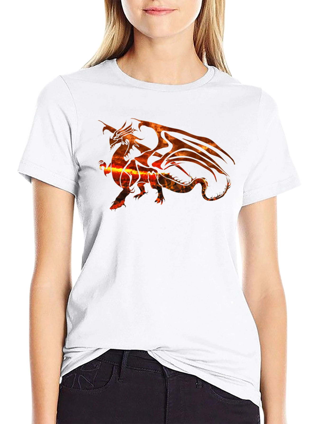 Black Fiery Dragon Graphic Tee - Black view 9