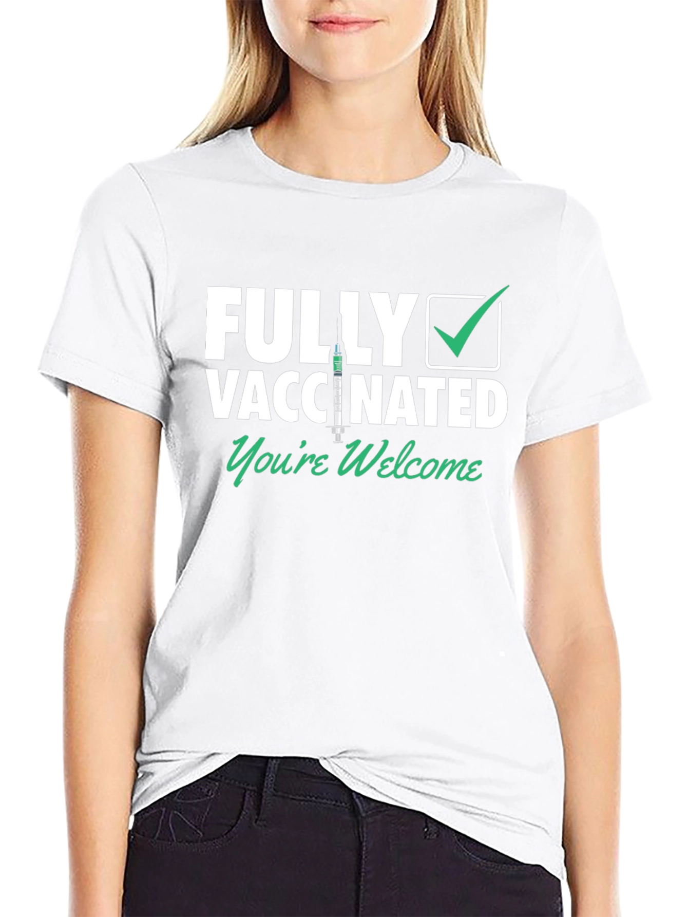 Black Fully Vaccinated T-Shirt - You're Welcome view 9