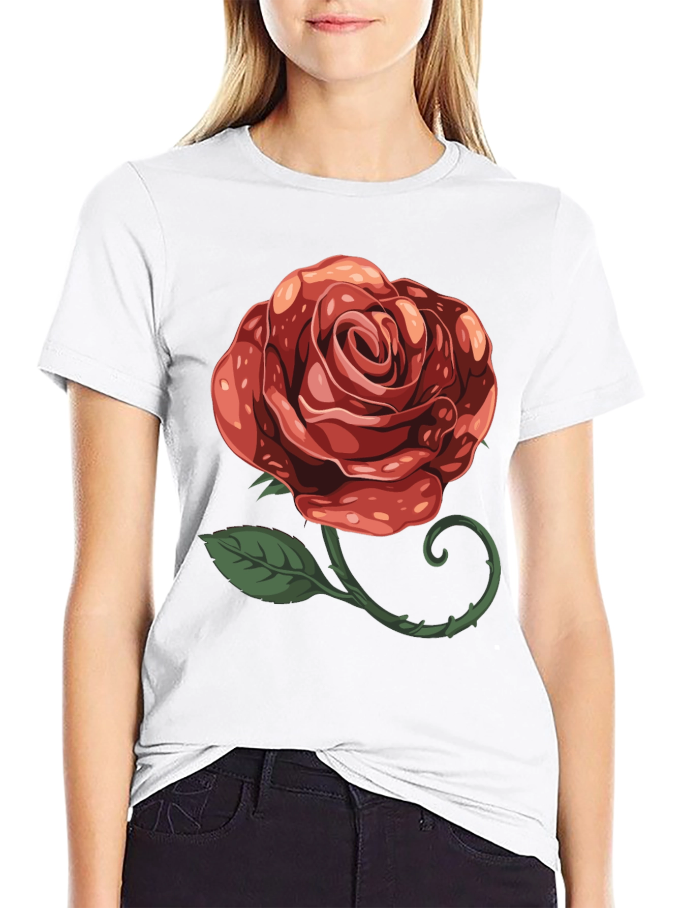 Rose Graphic T-Shirt - Stylish Floral Design - 9