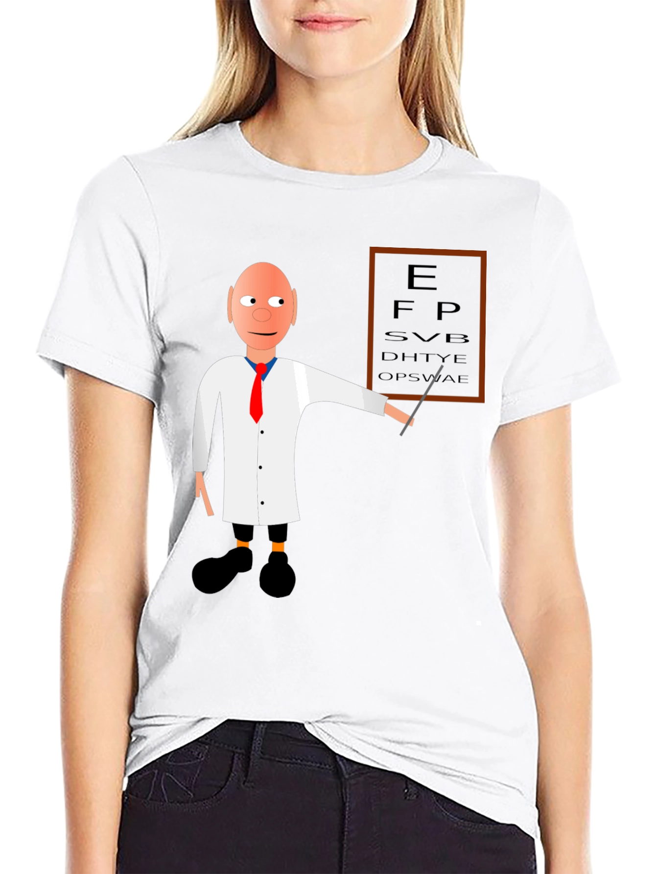 Black Funny Optometrist Eye Chart T-Shirt view 9