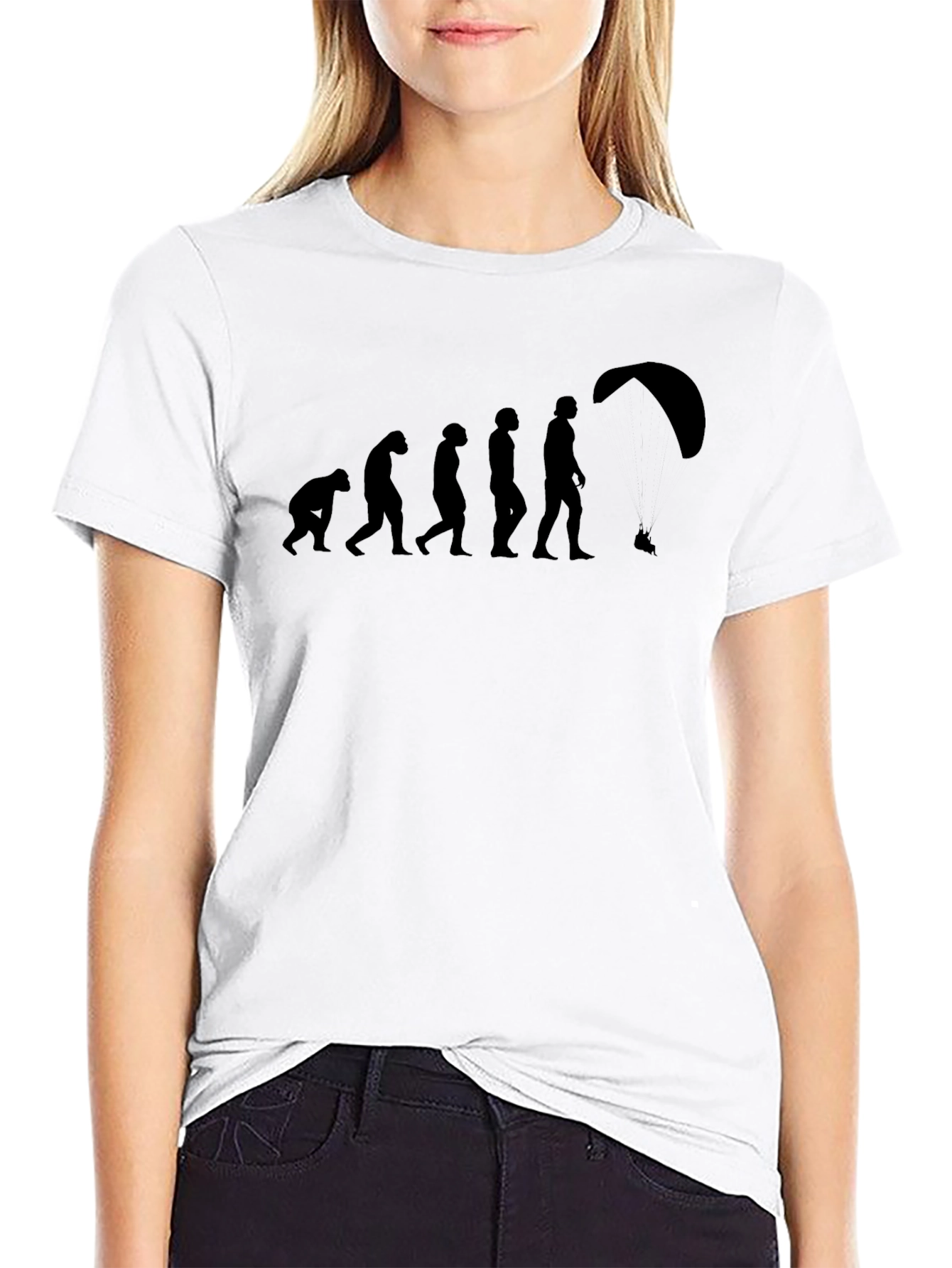 Black Evolution of Flight T-Shirt - Black, Fun Design view 9