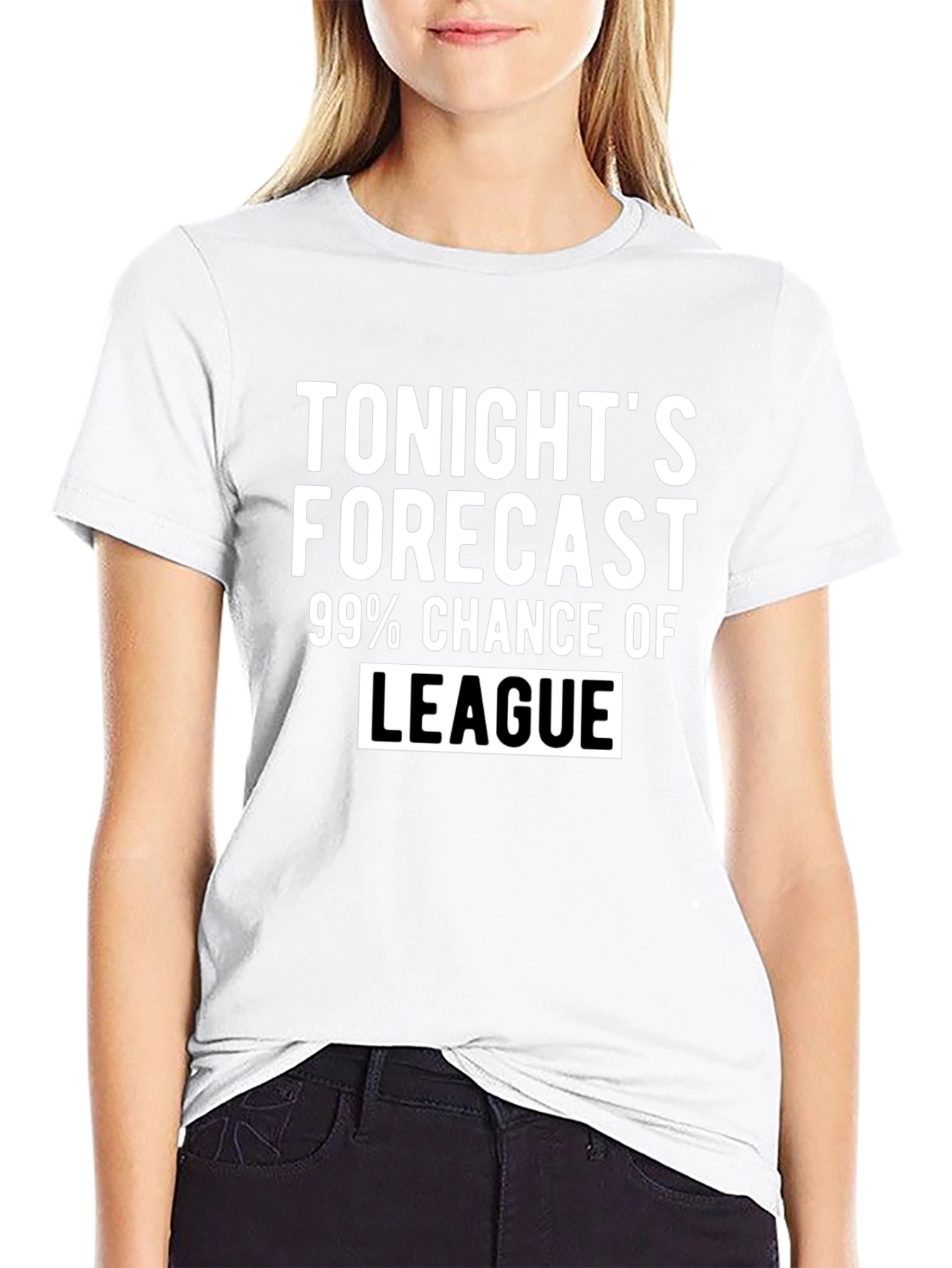 Black Funny Tonight's Forecast League T-Shirt view 9