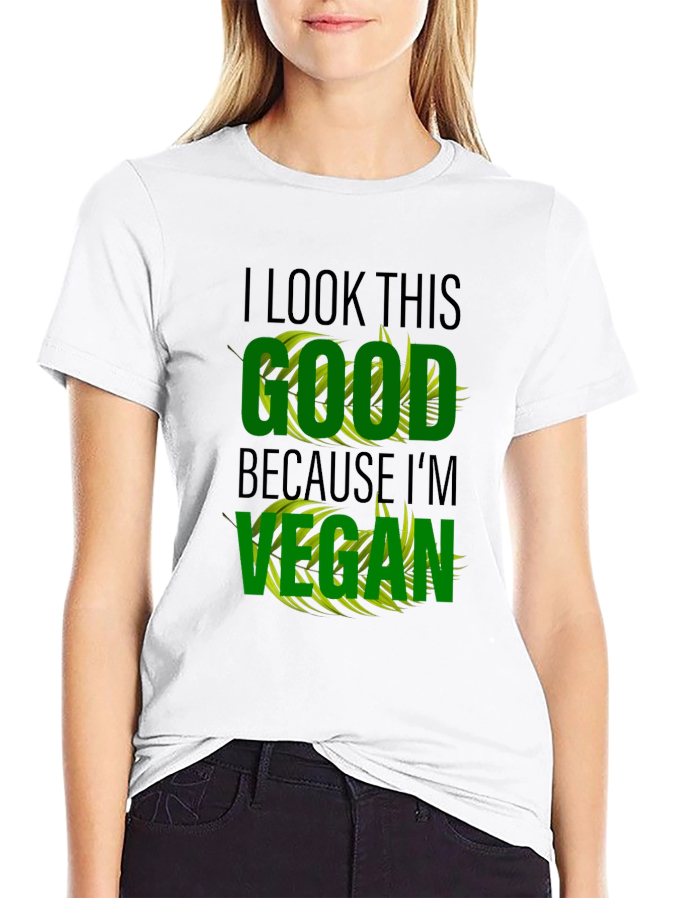 Black Vegan Lifestyle T-Shirt - I Look This Good view 9