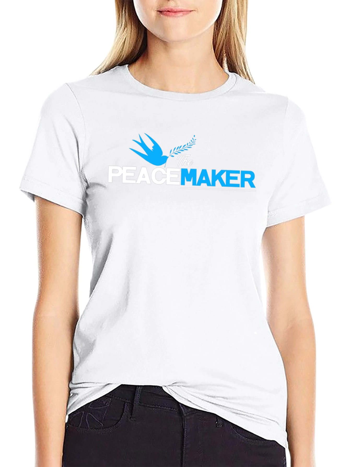 Black The Peacemaker Graphic Print Crew Neck T-Shirt view 9
