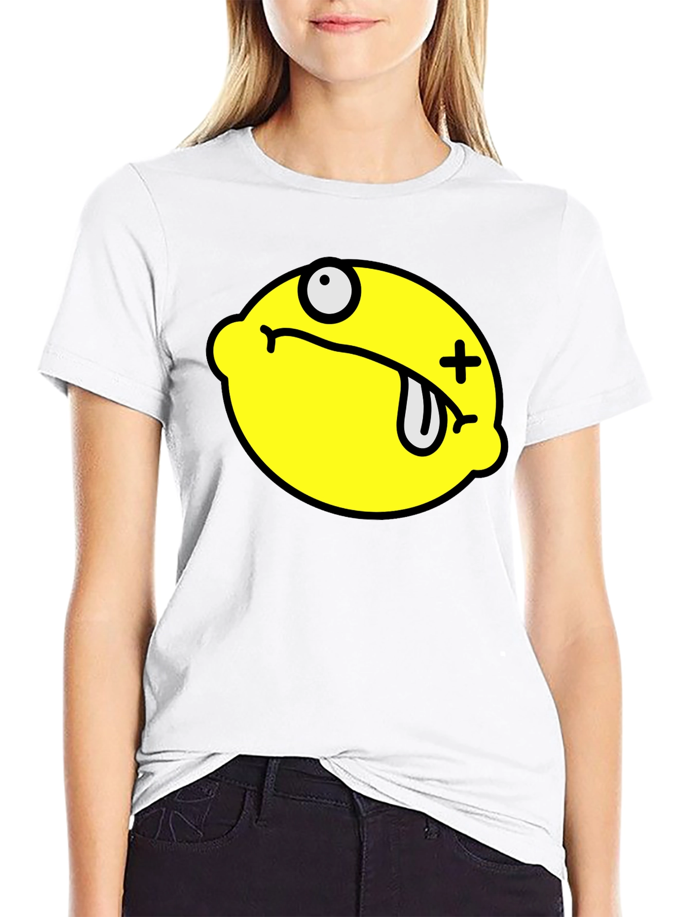 Black Funny Dead Lemon Graphic T-Shirt - Black view 9