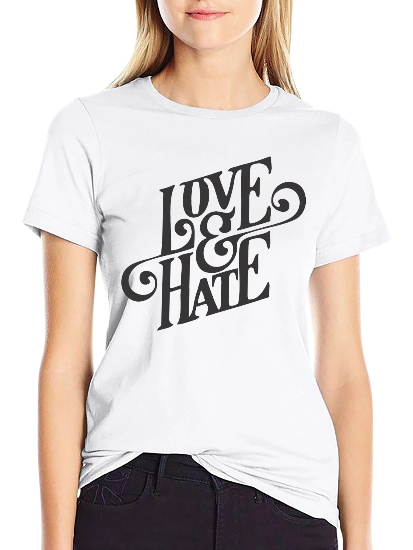 Black Love & Hate Graphic Tee - Dark Apparel view 9