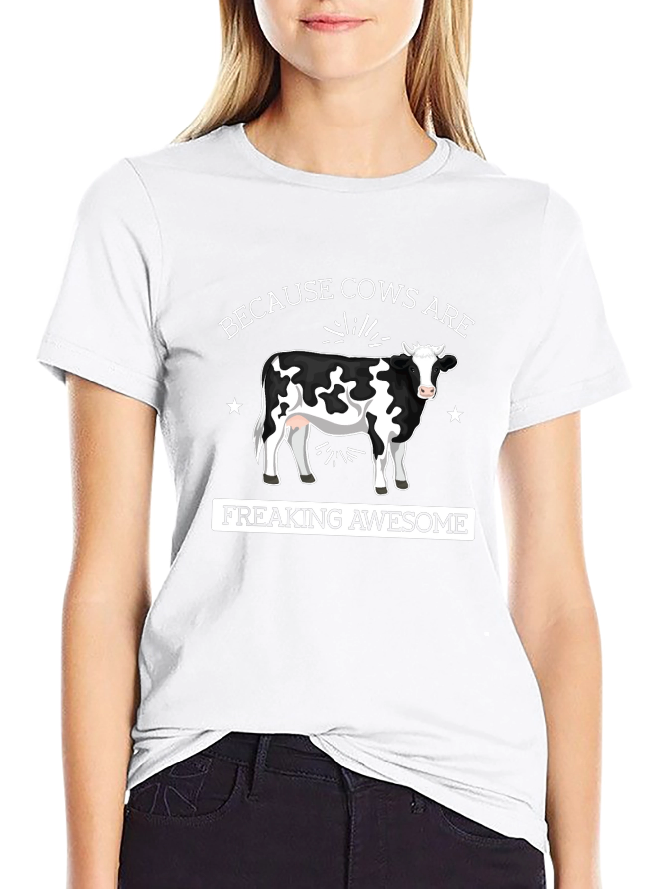Black Cows are Awesome Graphic Tee - Black view 9