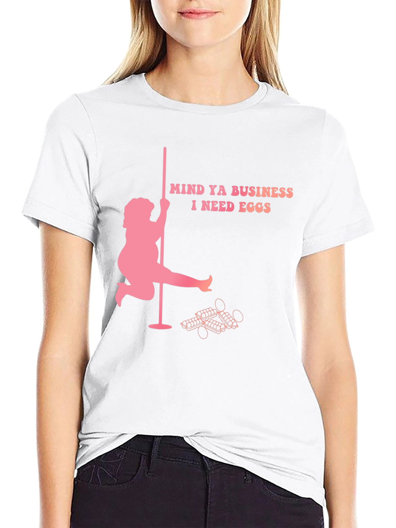 Black Mind Ya Business I Need Eggs Graphic T-Shirt view 9
