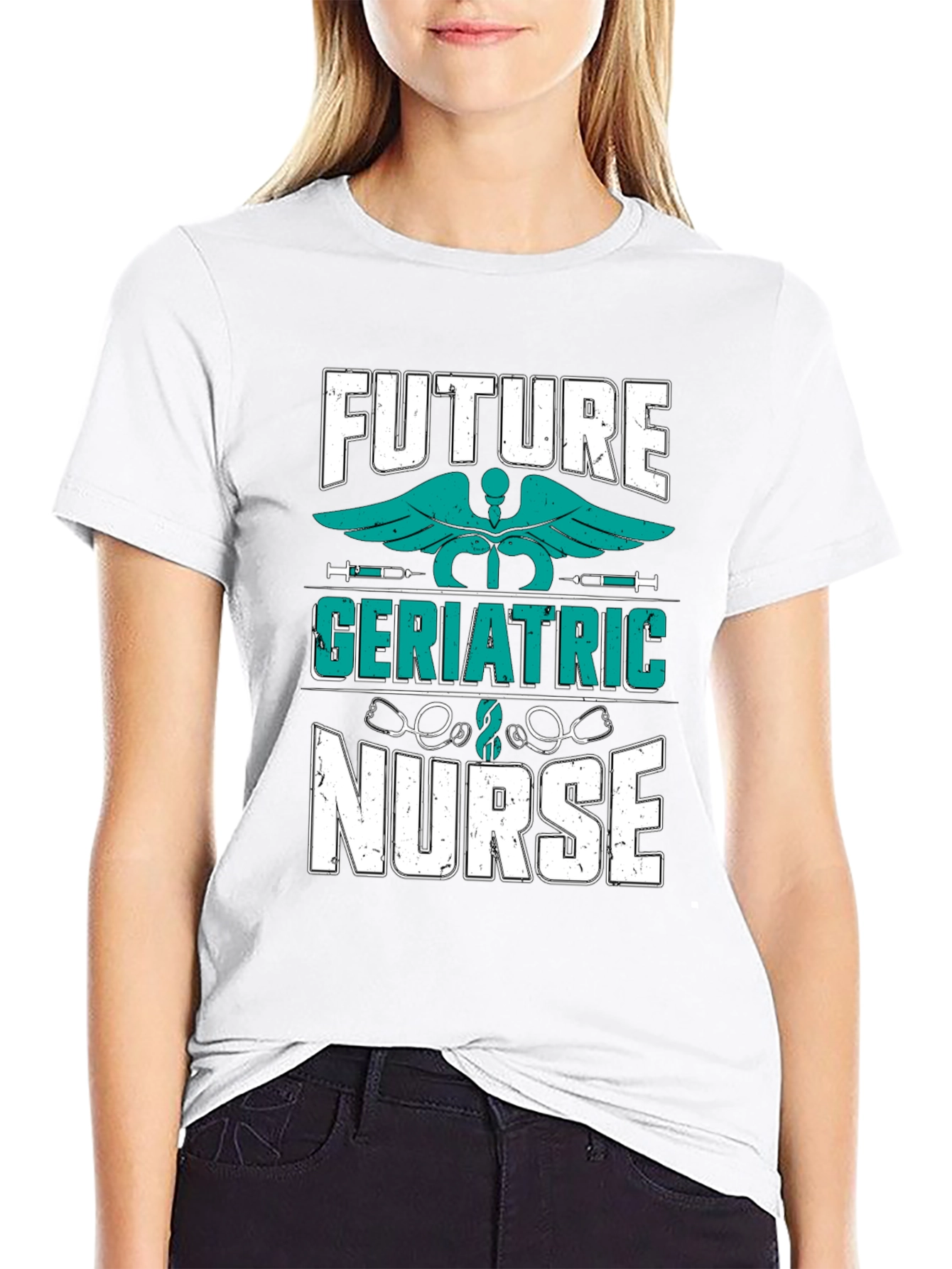 Black Future Geriatric Nurse T-Shirt - Medical Profession Apparel view 9