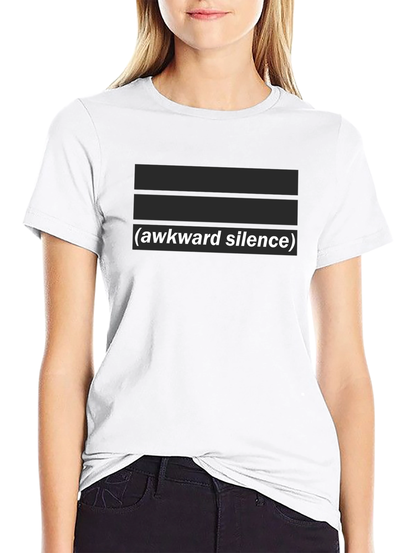 Black Awkward Silence Graphic Tee - Unisex Black T-Shirt view 9