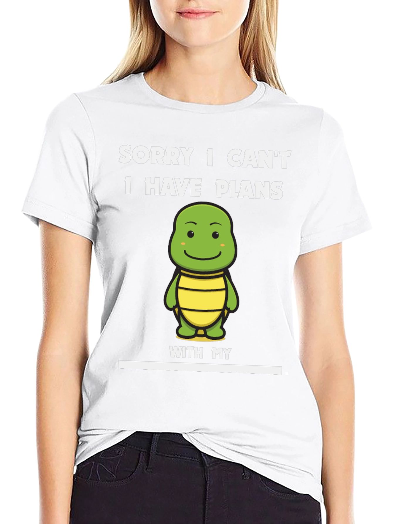 Black Funny Turtle Plans T-Shirt view 9
