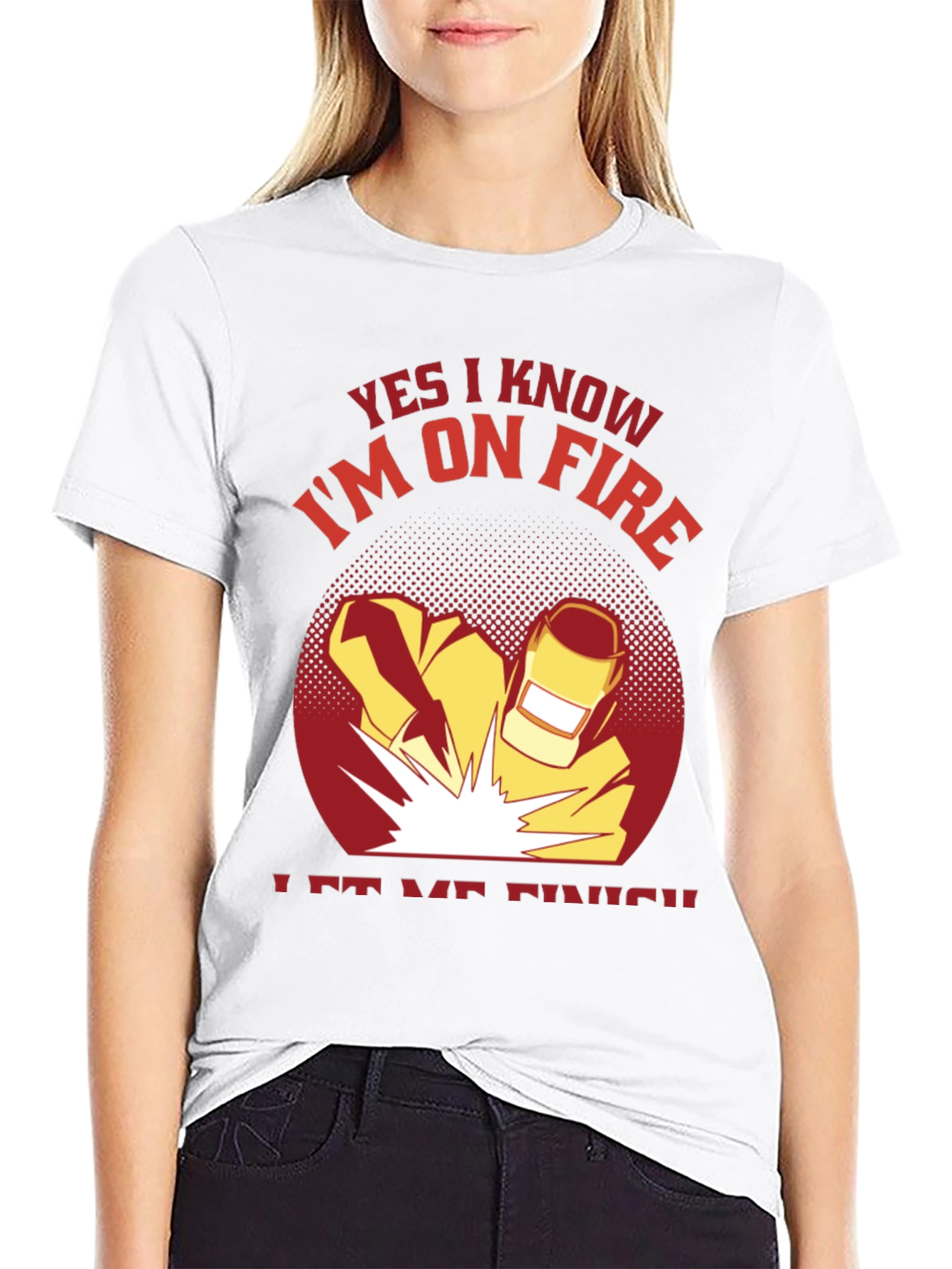 Black Welder On Fire Black T-Shirt view 9