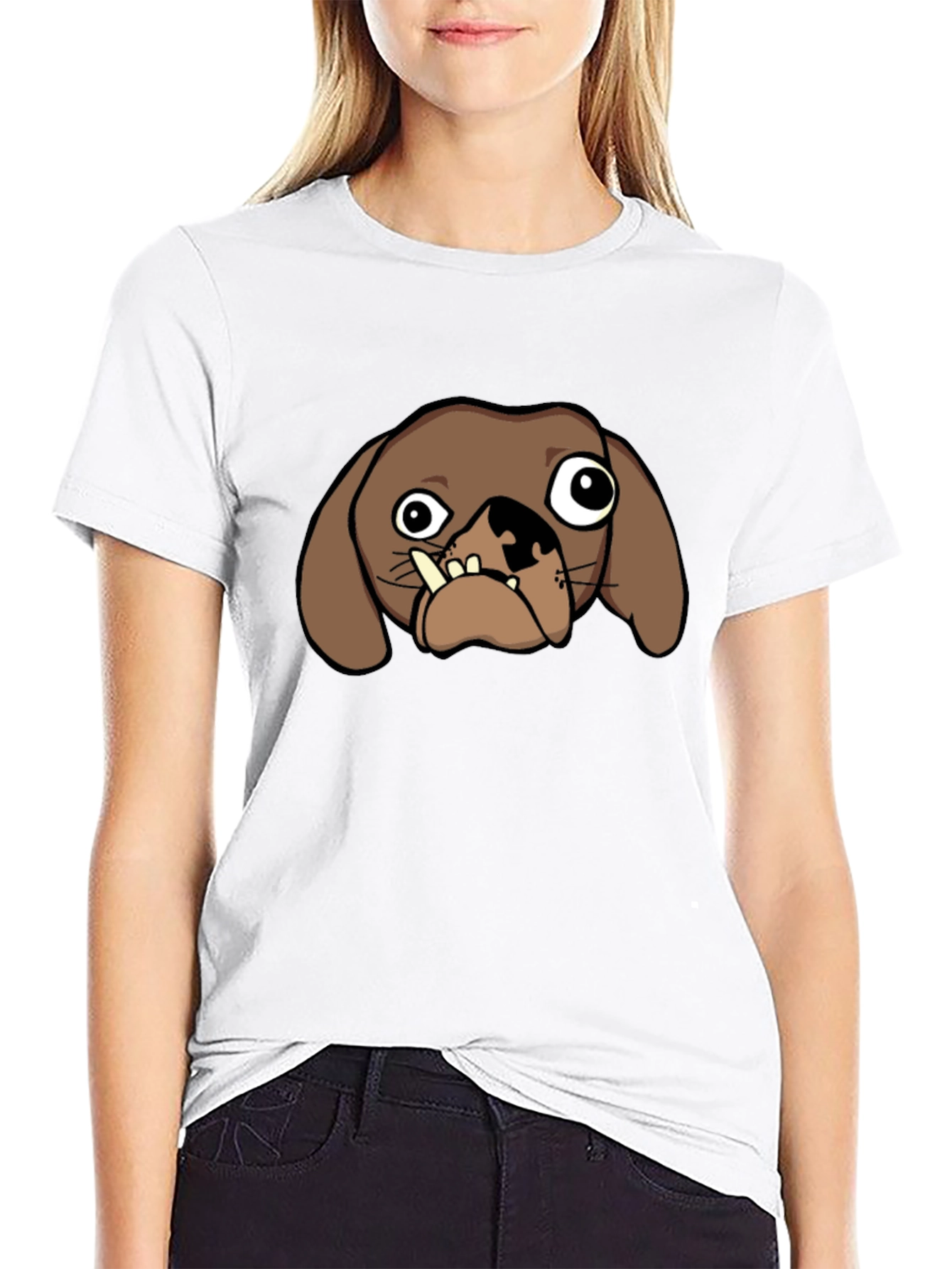 Black Funny Dog Graphic Tee - Black view 9