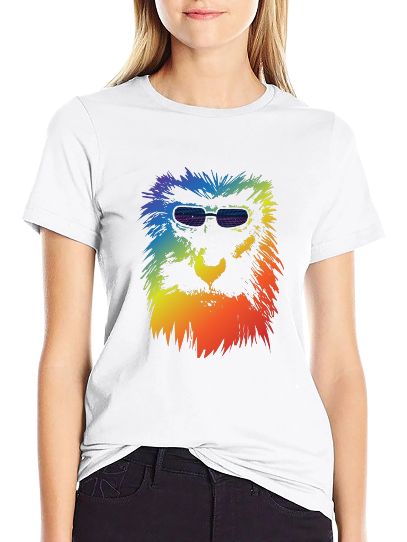 Black Retro Rainbow Ape Graphic Tee view 9