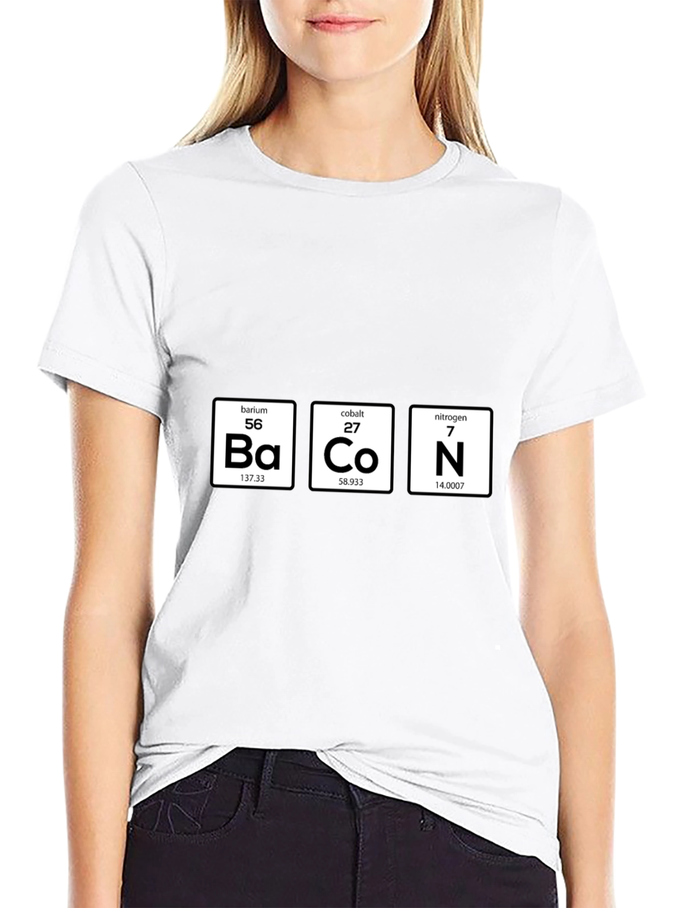 Black Bacon Periodic Table Funny T-Shirt view 9