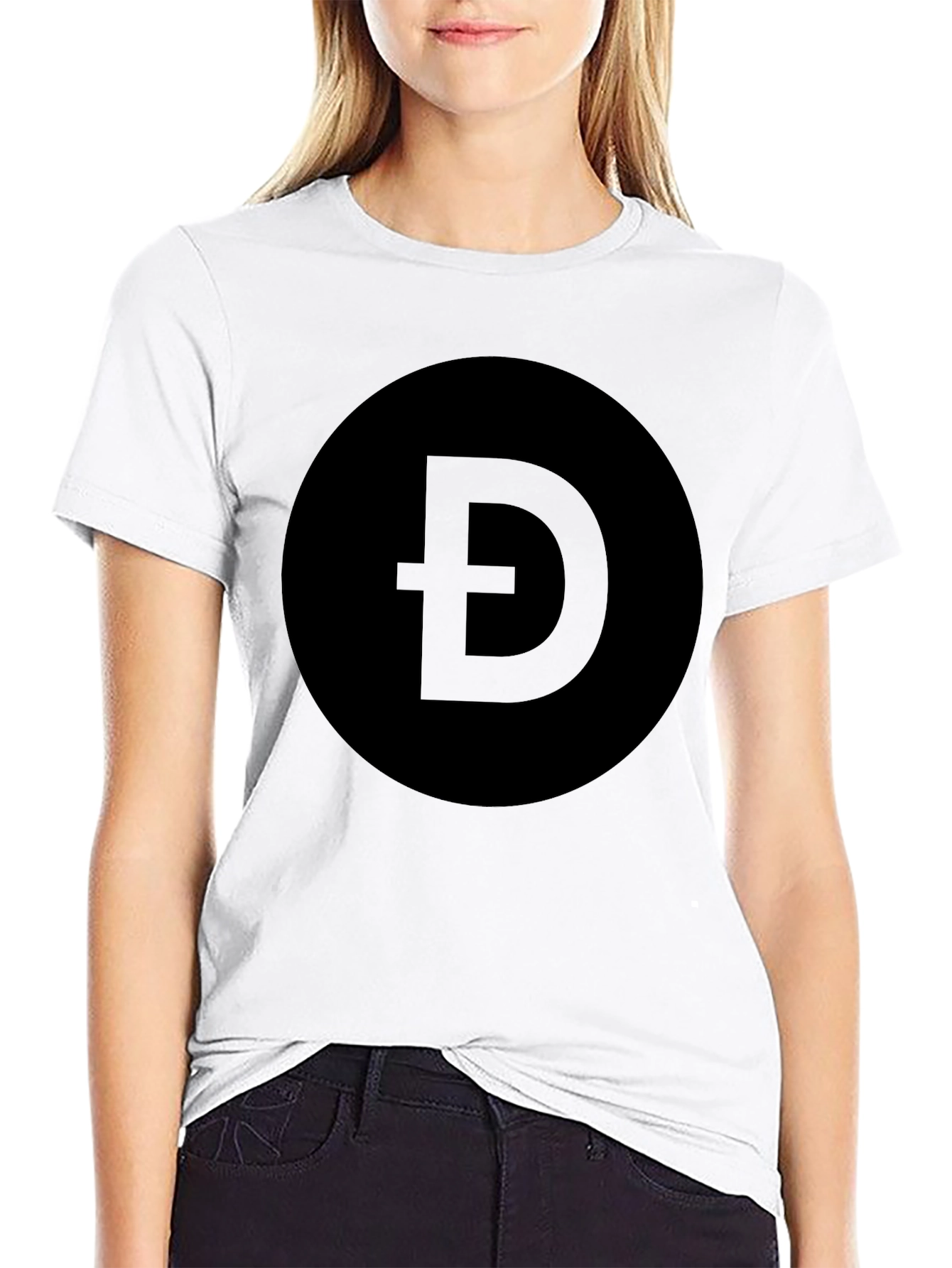 Black Black T-Shirt with Crypto Symbol Graphic view 9