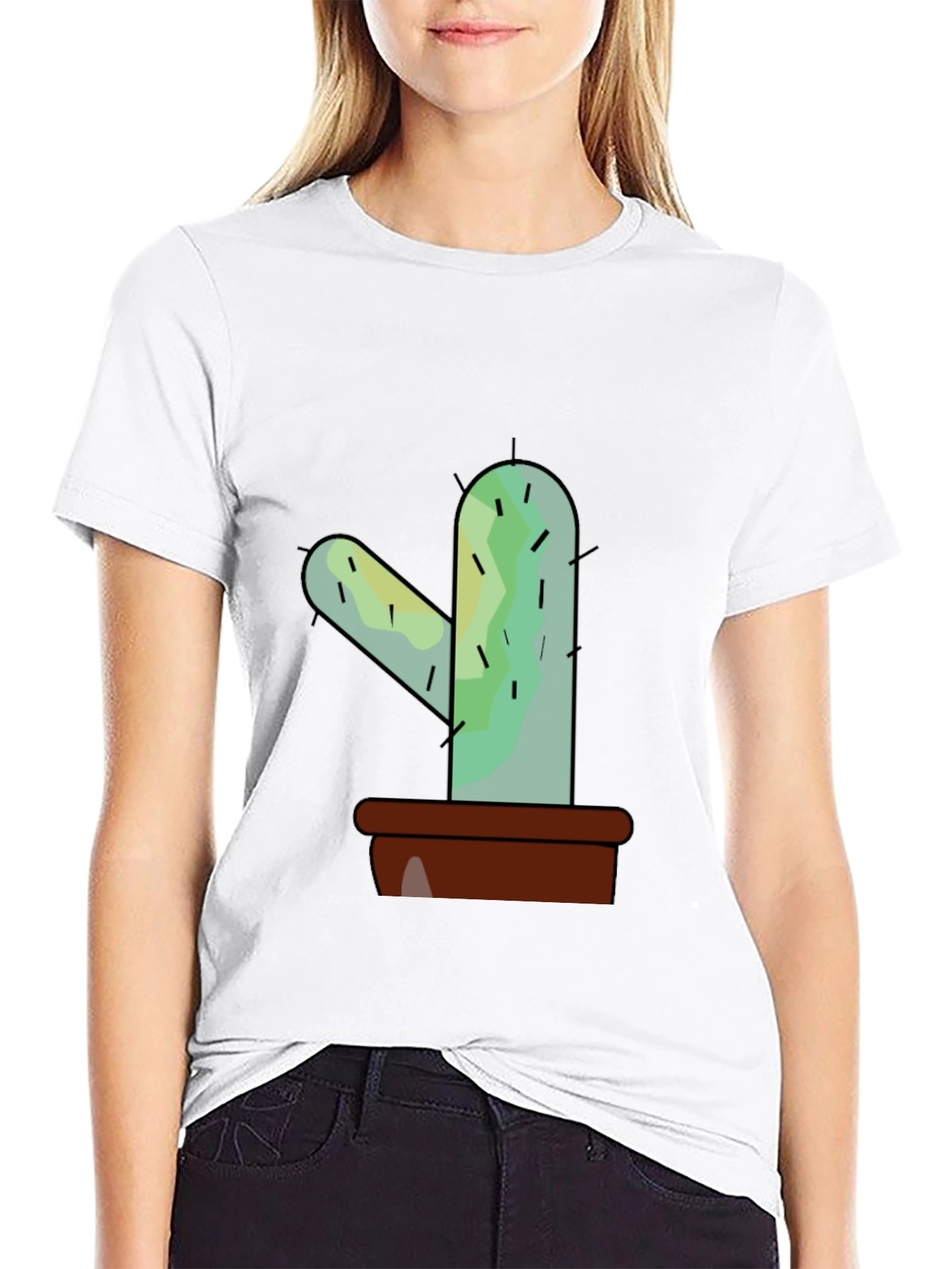 Black Cactus Graphic Tee - Trendy Unisex Style view 9