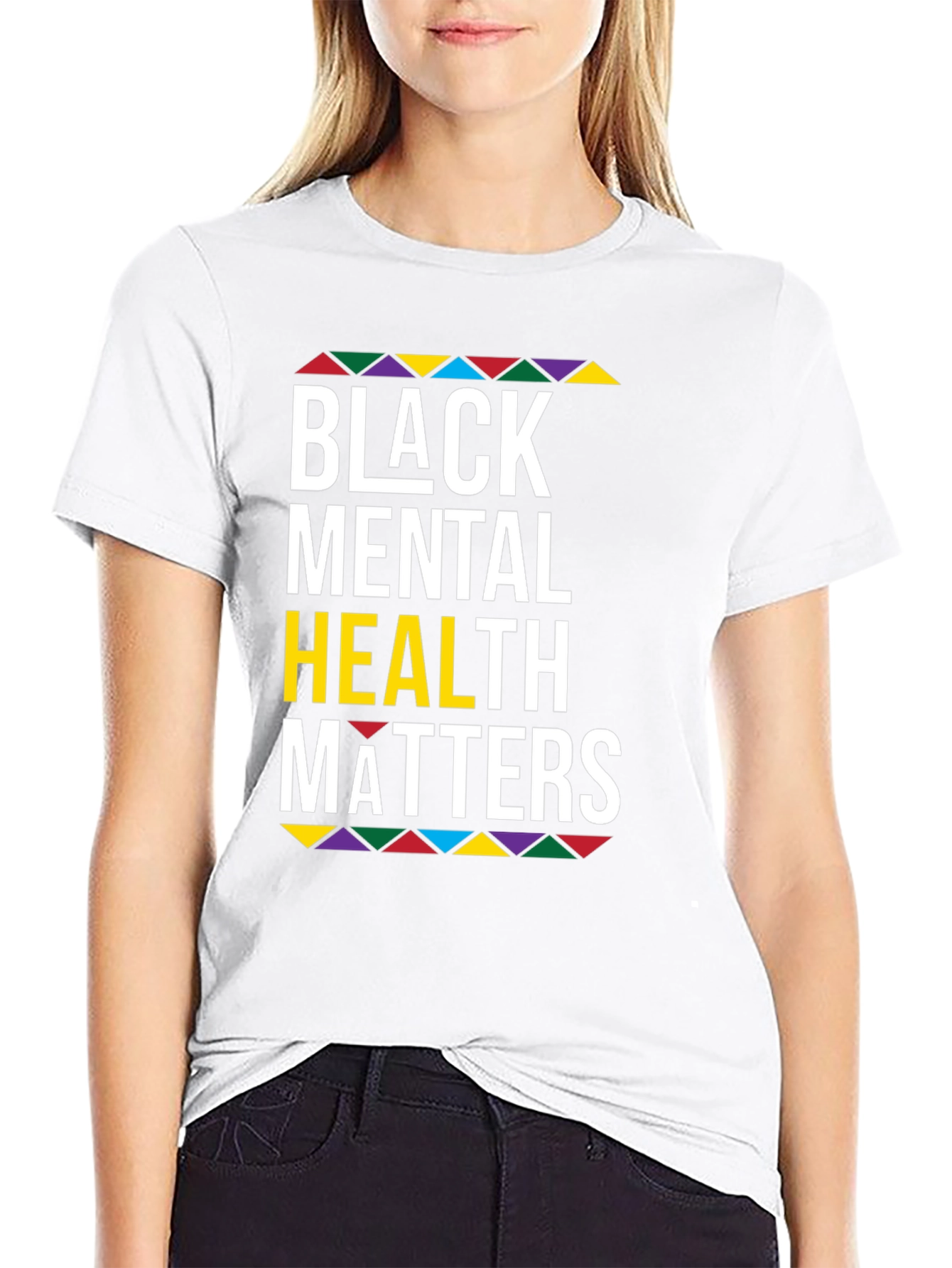 Black Black Mental Health Matters Graphic T-Shirt view 9