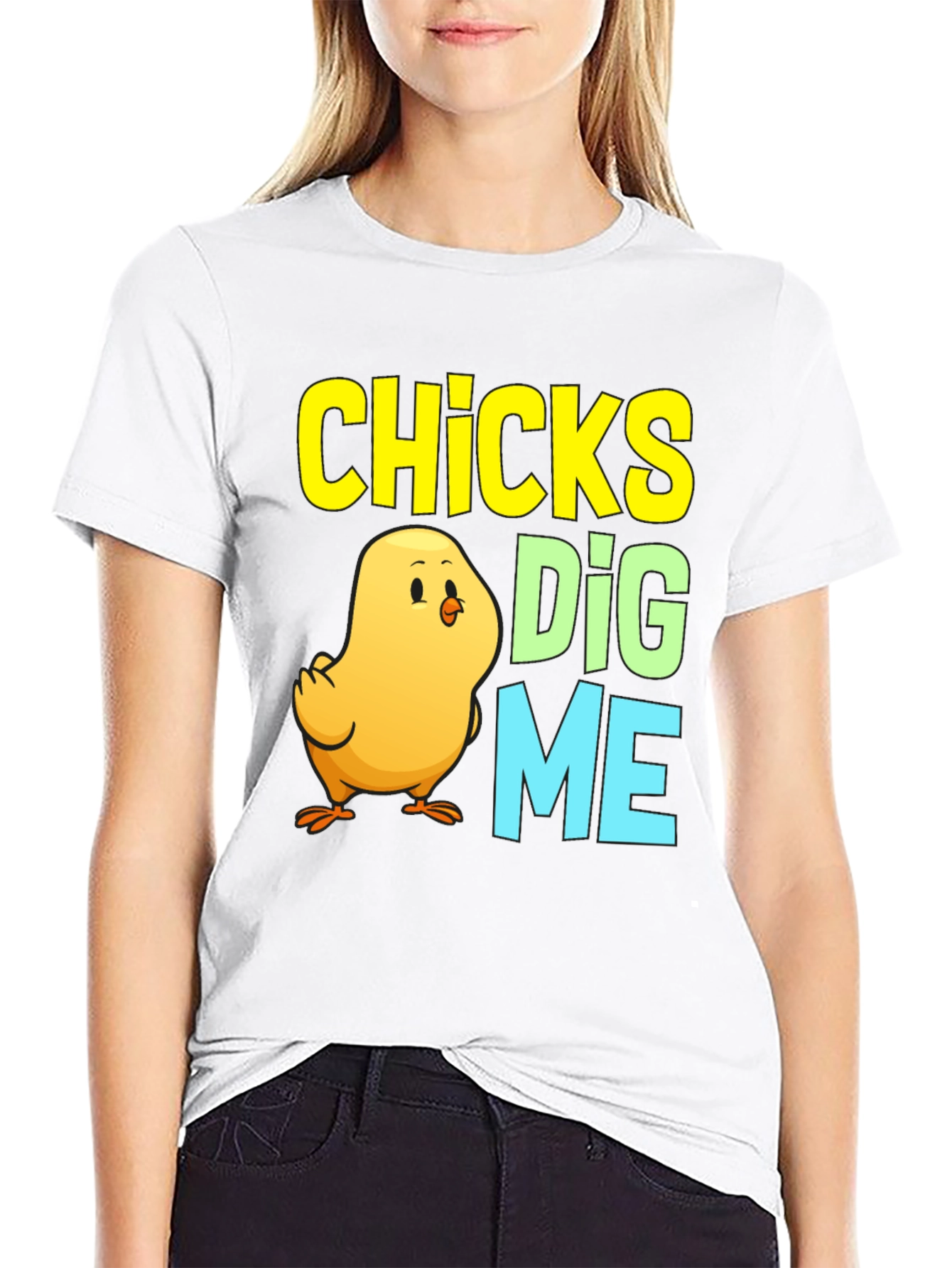 Black Chicks Dig Me Easter Chick T-Shirt view 9