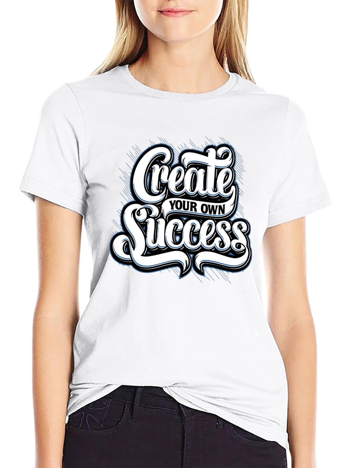 Black Create Your Own Success Graphic Tee view 9