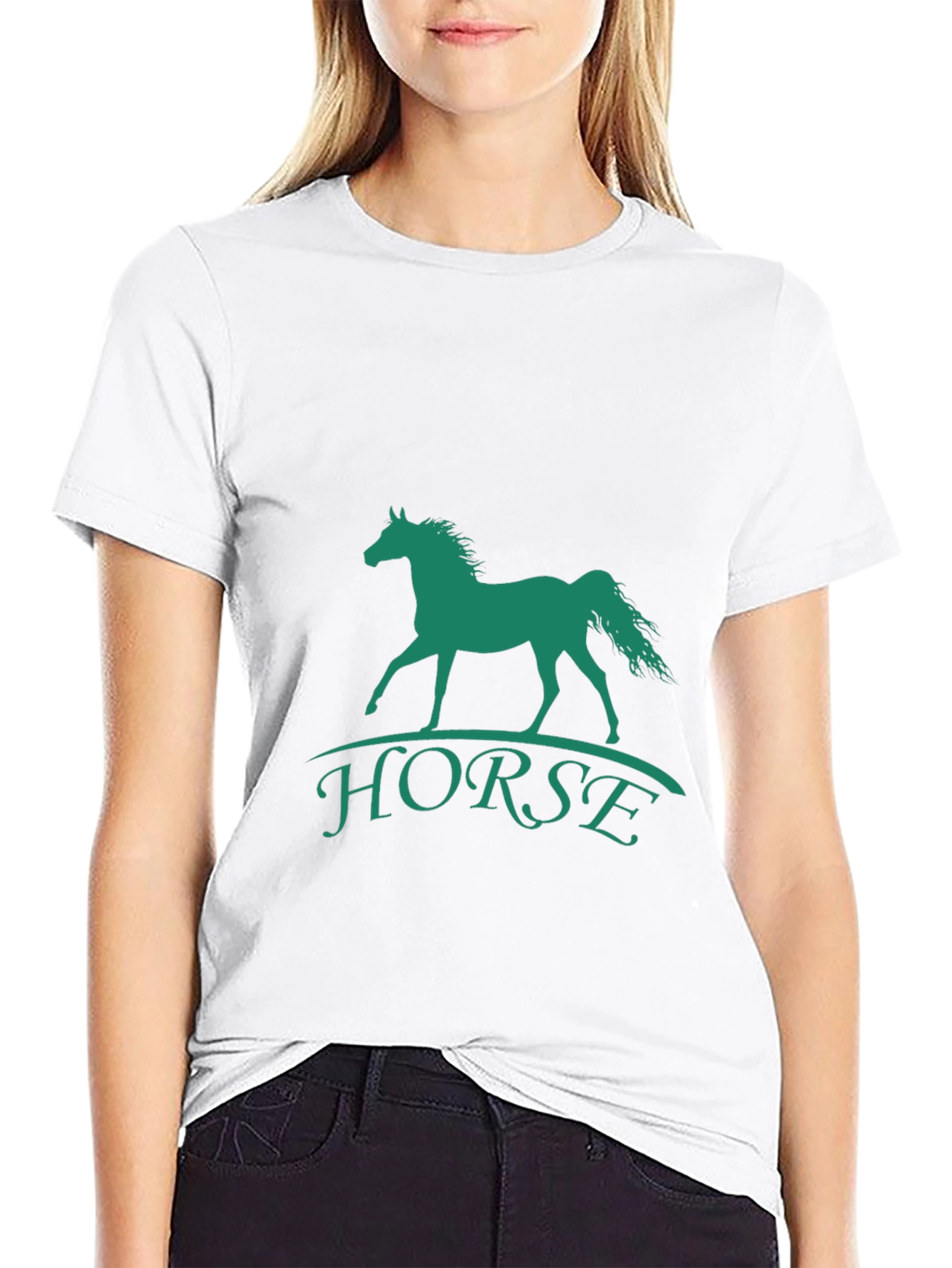 Black Horse Graphic Tee - Black Casual Comfort view 9