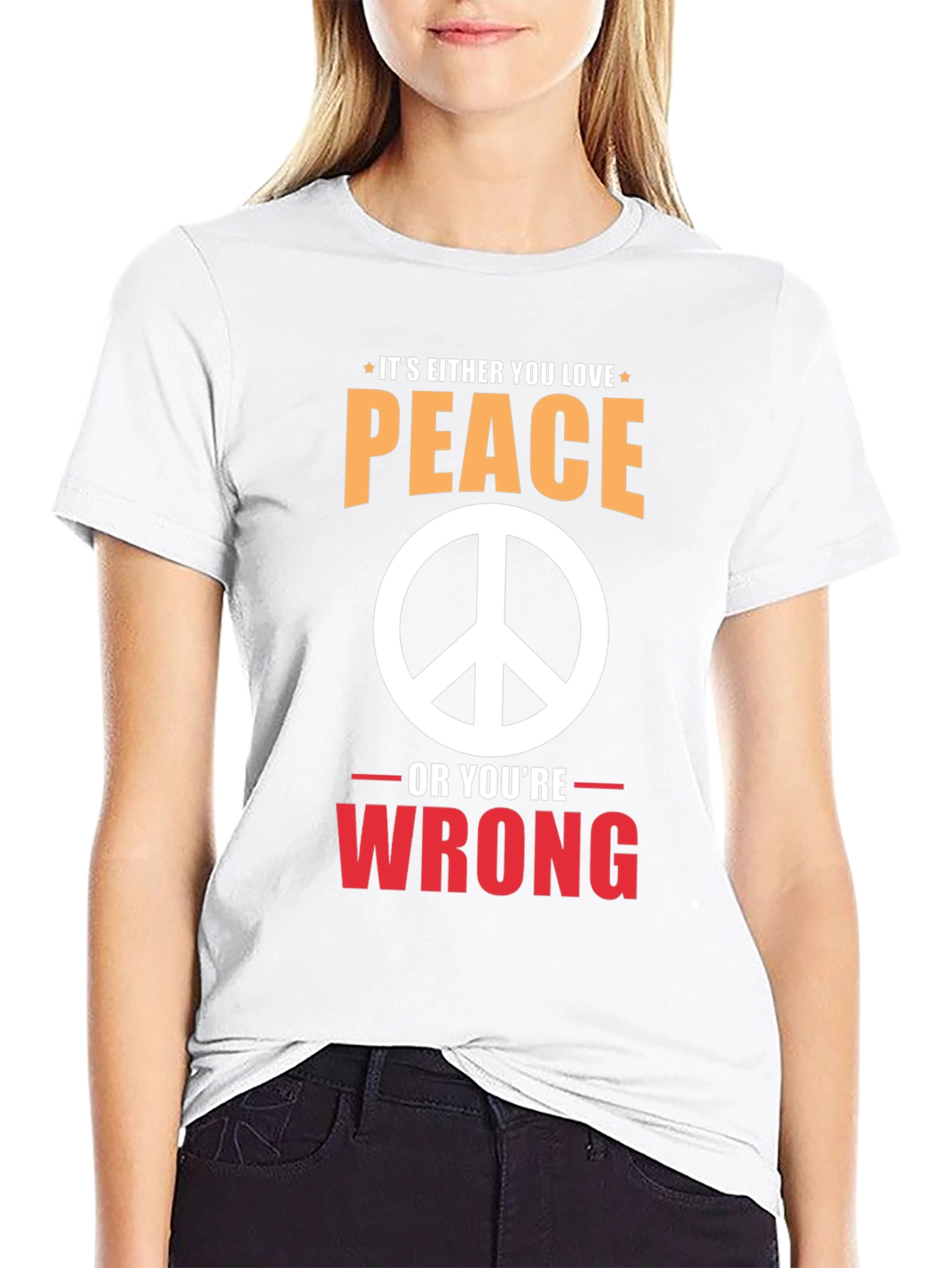 Black Peace Love Wrong T-Shirt view 9