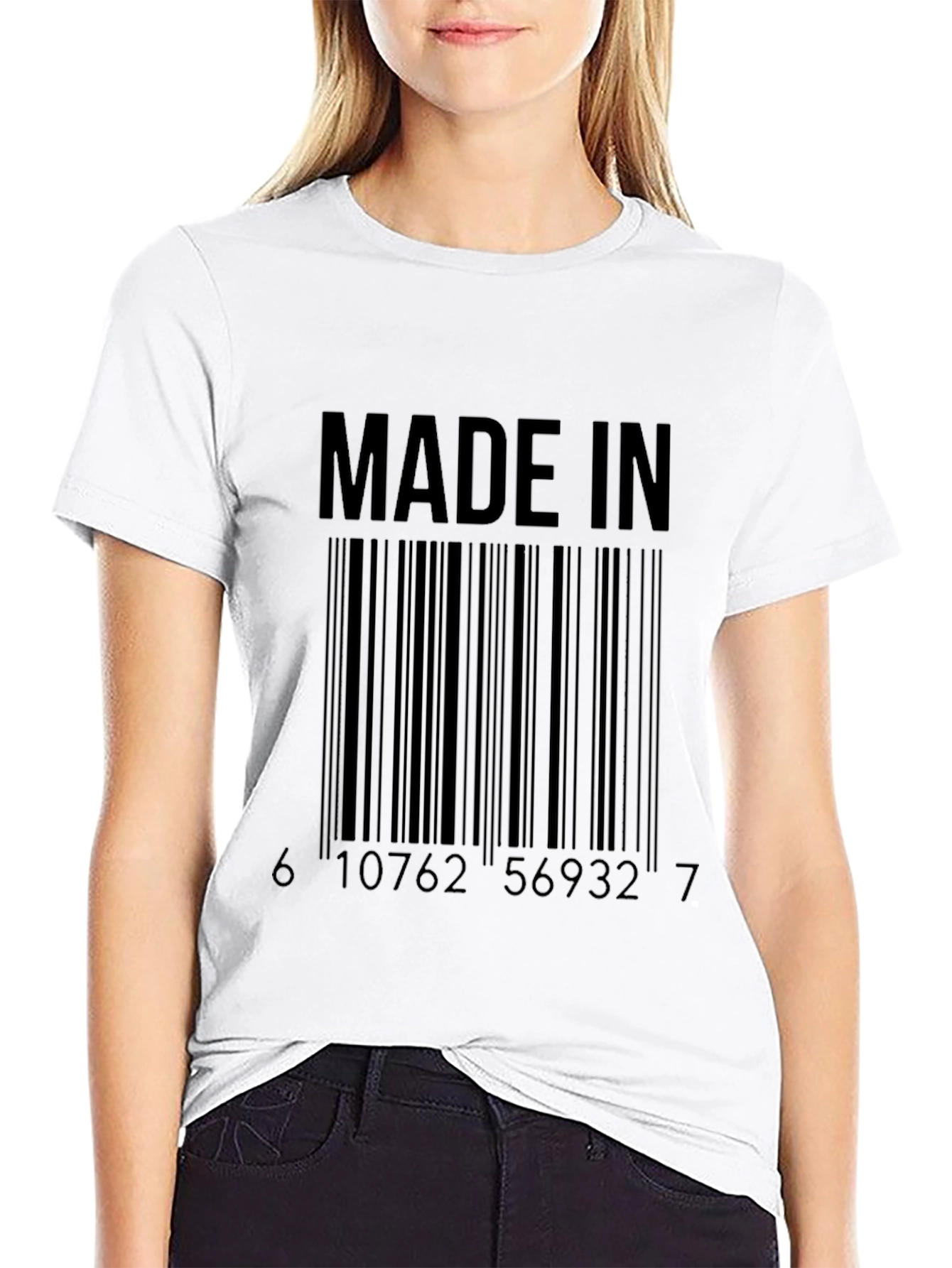 Black Made In Barcode Graphic Tee view 9