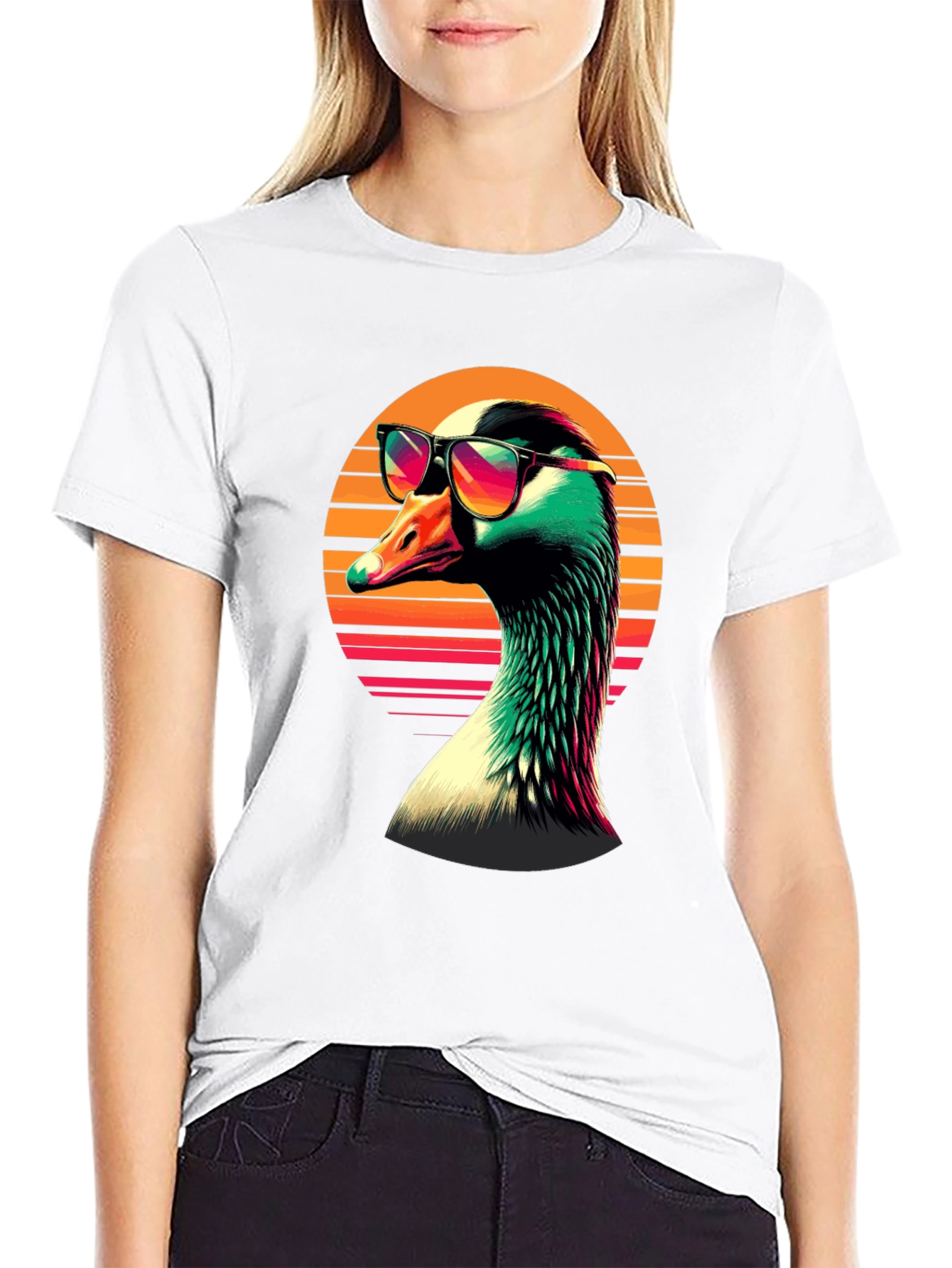Black Retro Goose T-Shirt view 9