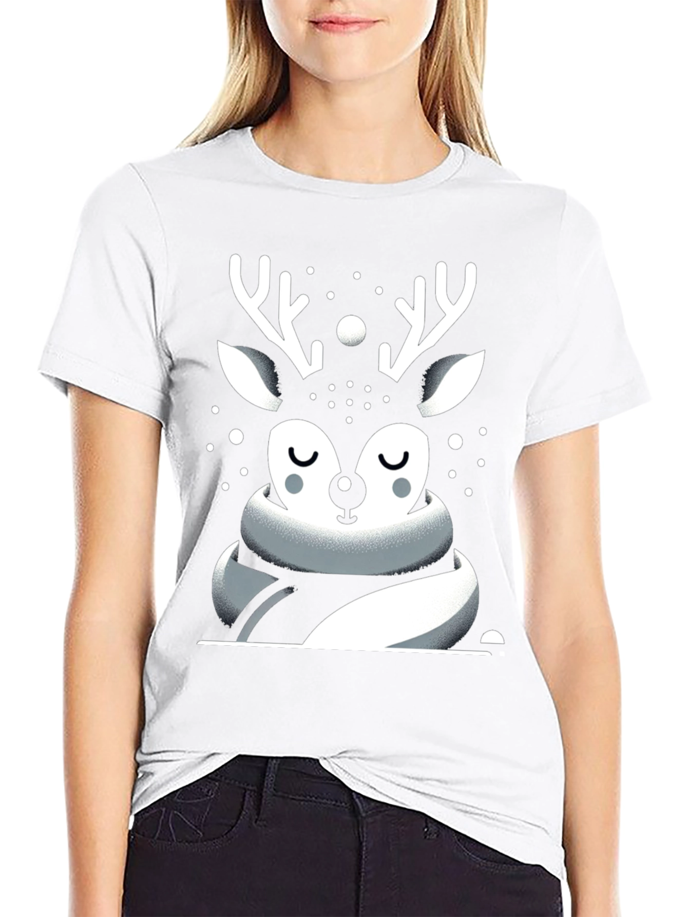 Black Festive Deer Graphic Tee - Holiday Season view 9