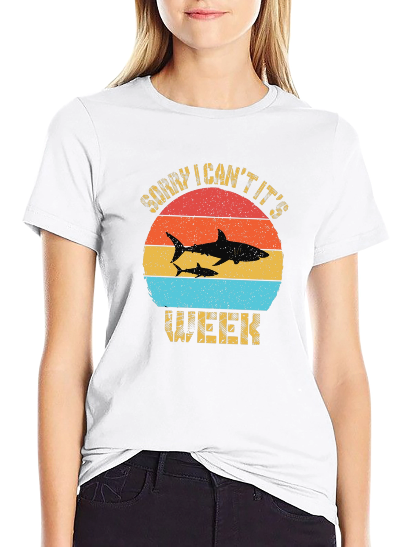 Black Shark Week T-Shirt Retro Graphic Tee view 9
