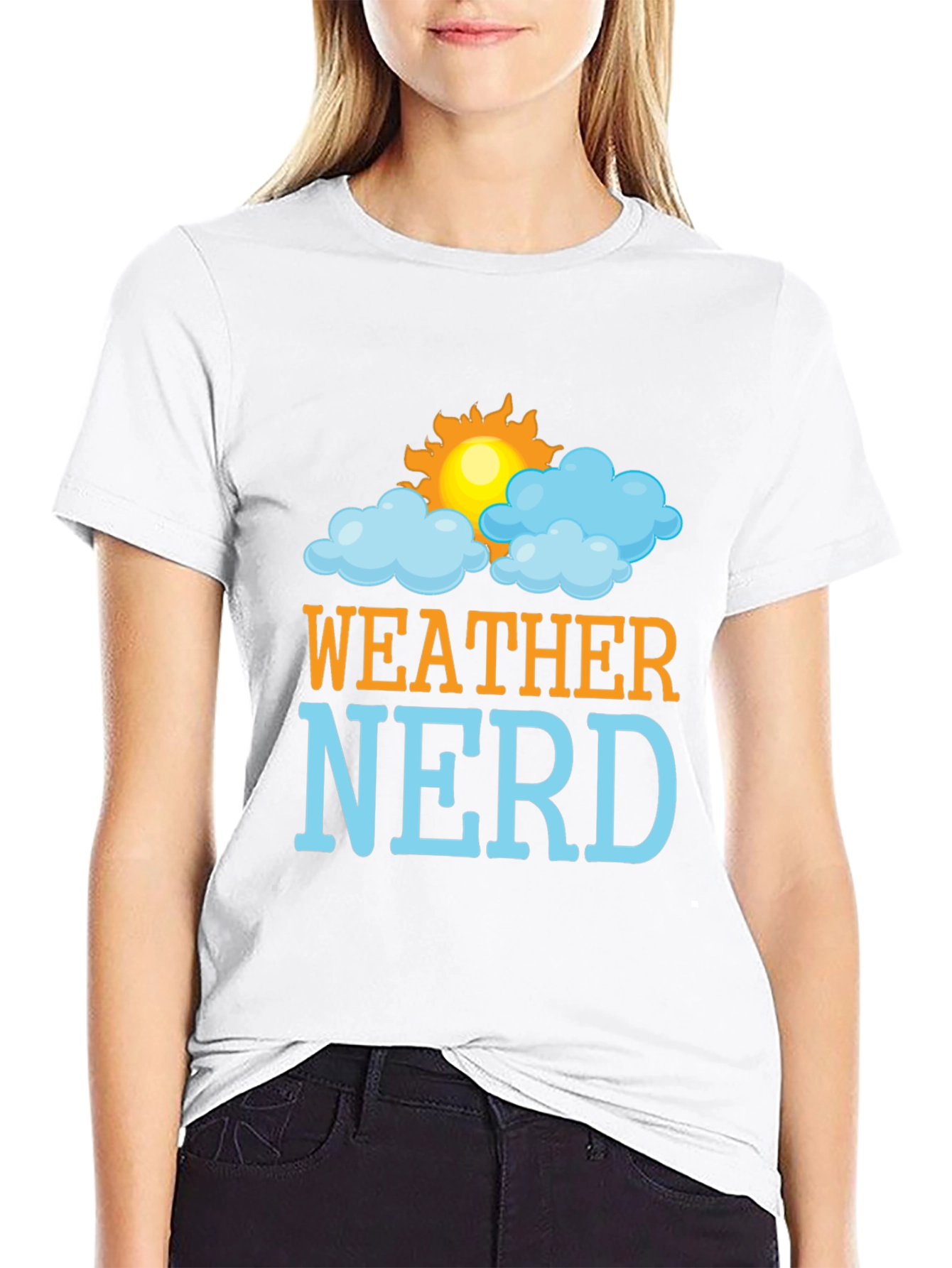 Black Weather Nerd T-Shirt - Fun, Stylish Tee view 9
