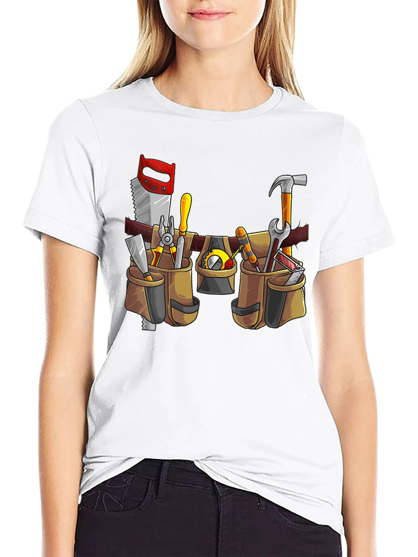 Black Construction T-Shirt: Tool Belt Graphic Tee view 9