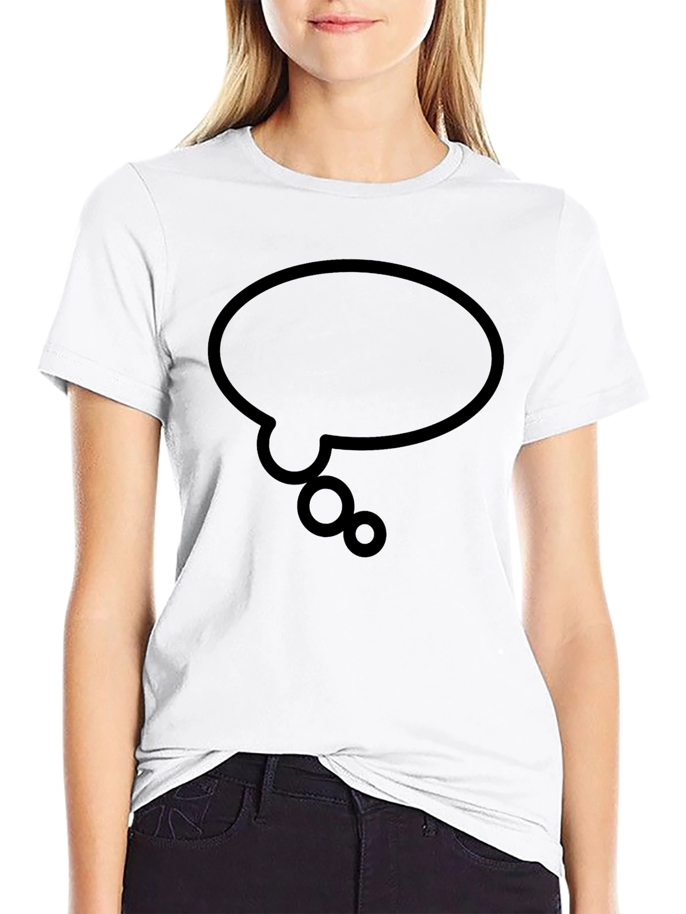 Black Black T-Shirt with Think Bubble Design view 9