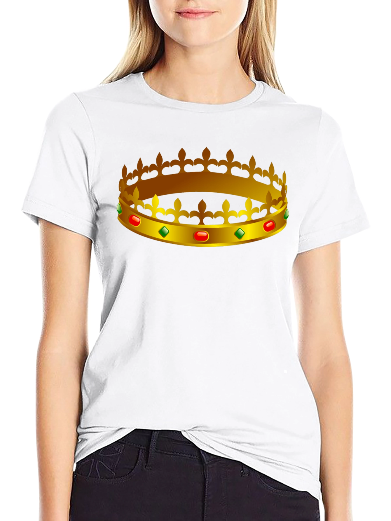 Black Regal Crown Graphic Tee - King/Queen Style view 9