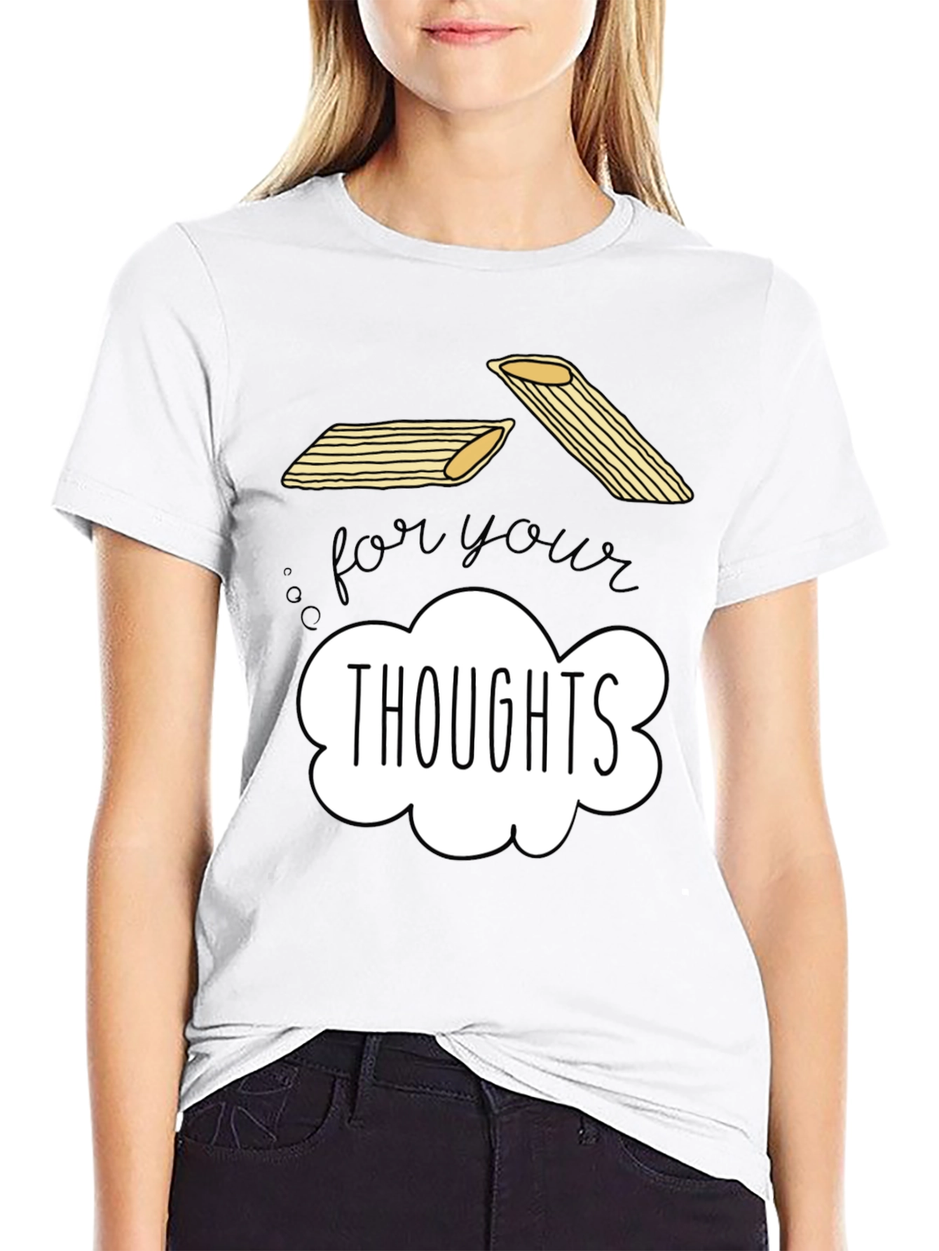 Black Pasta for Your Thoughts Graphic Tee view 9