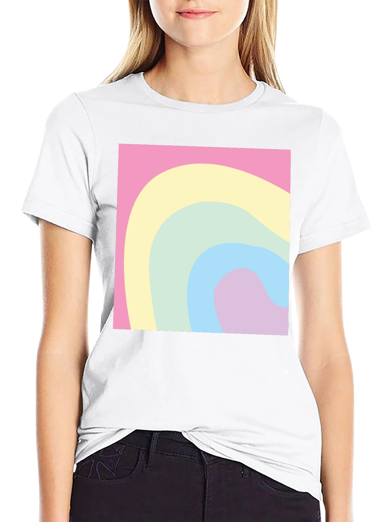 Black Pastel Wave Tee - Modern Graphic Comfort view 9
