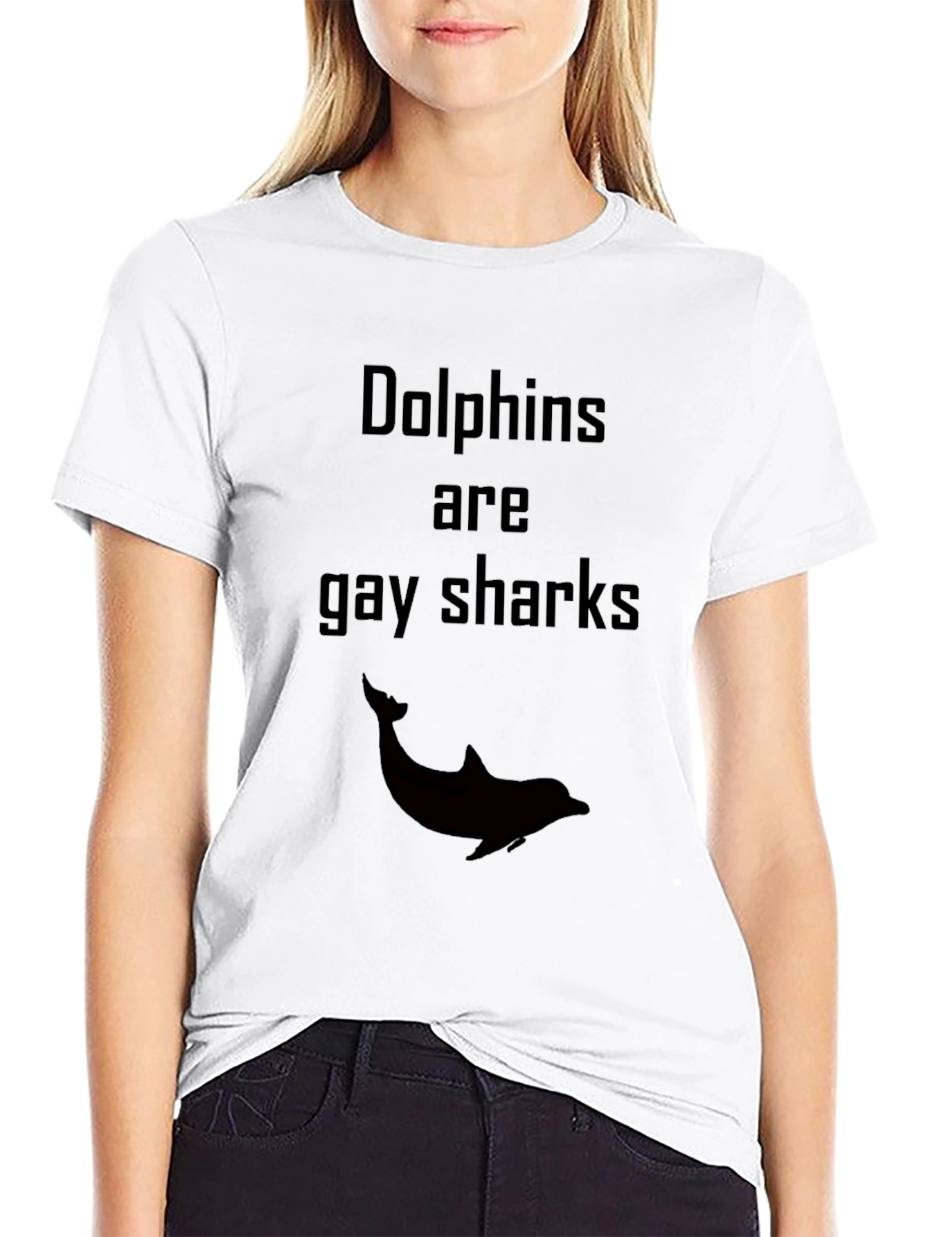 Black Dolphins Are Gay Sharks Graphic T-Shirt view 9