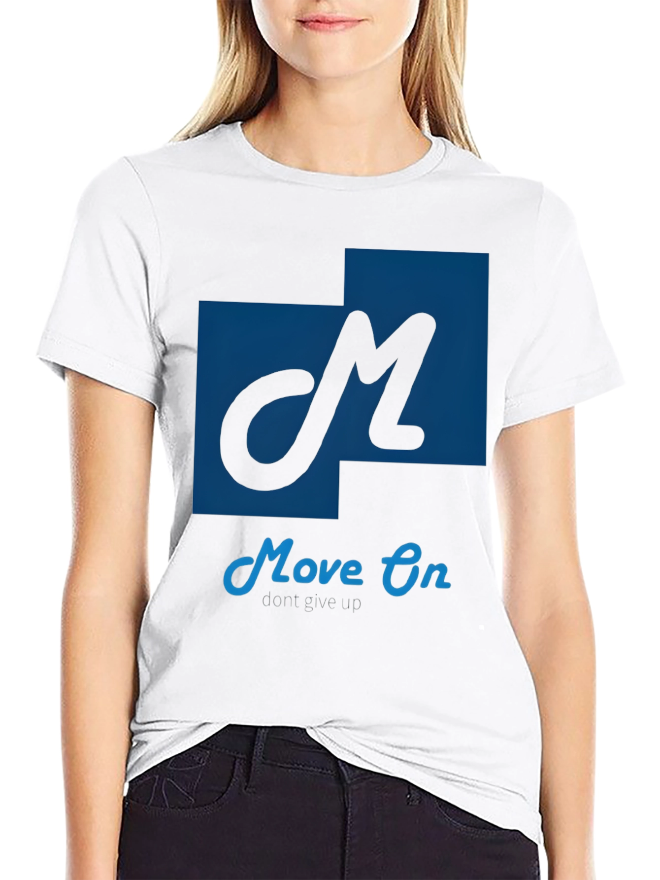 Black Move On Graphic T-Shirt - Motivational Design view 9