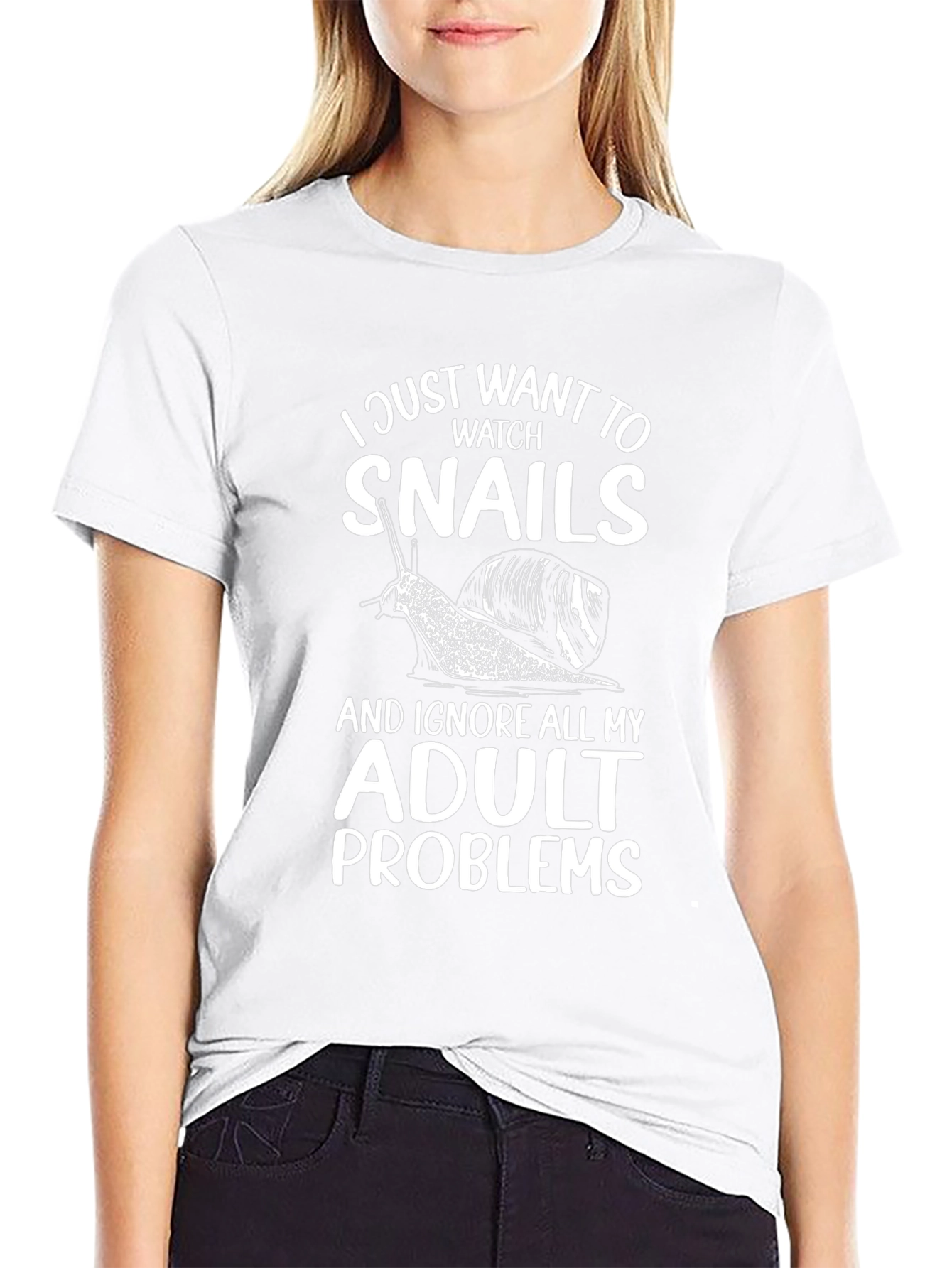 Black I Just Want to Watch Snails T-Shirt view 9