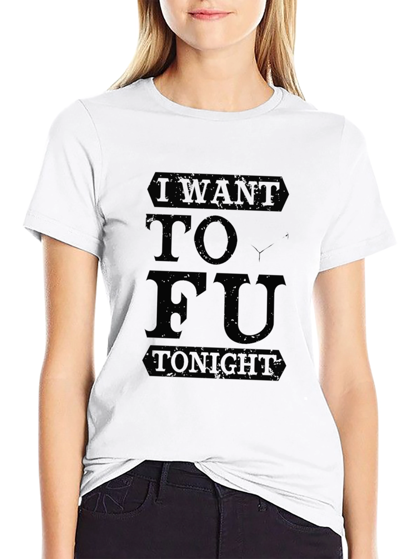 Black I Want To Fu Tofu Tonight Graphic T-Shirt view 9