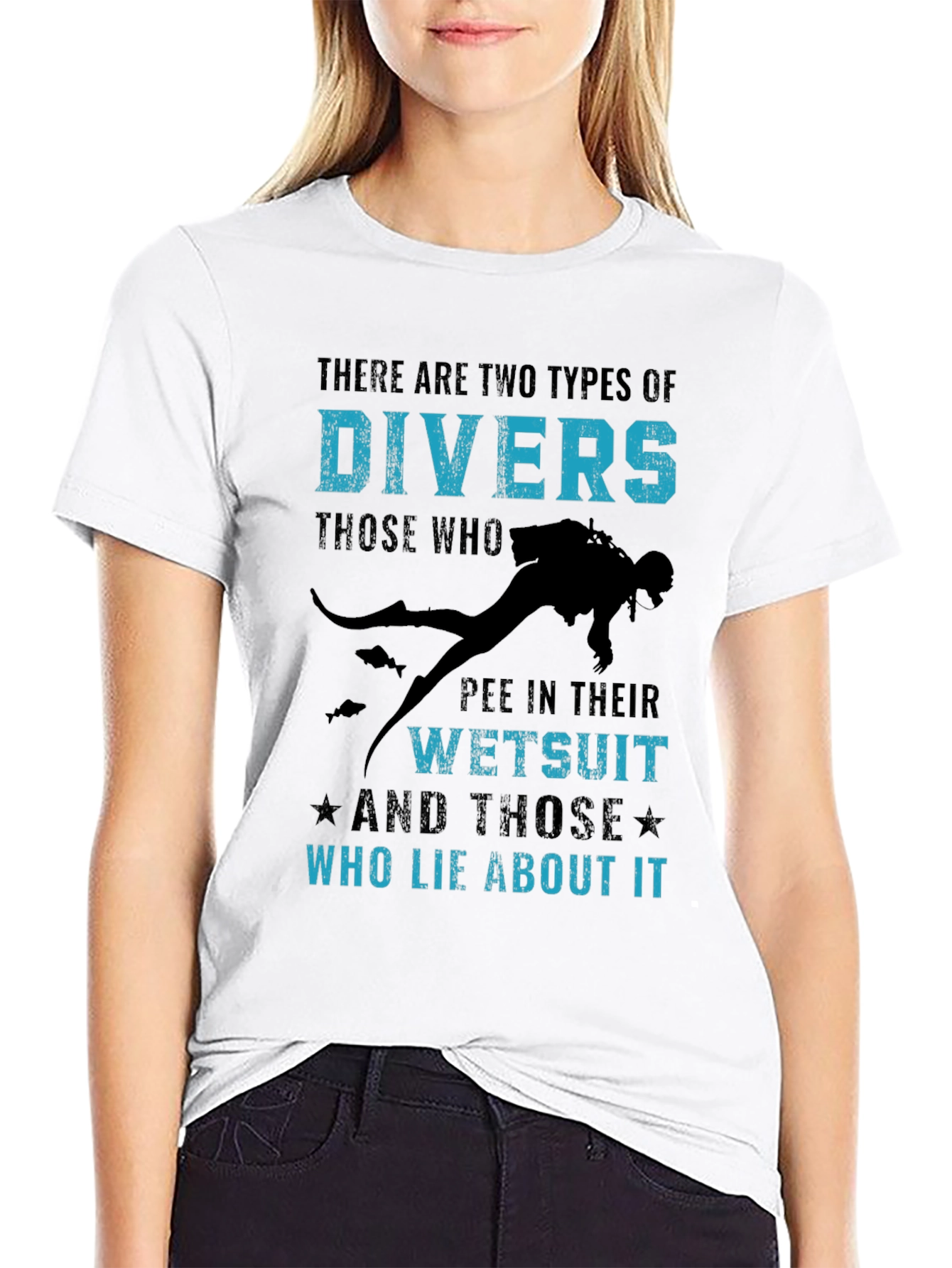 Black Funny Diver T-Shirt - Two Types of Divers view 9