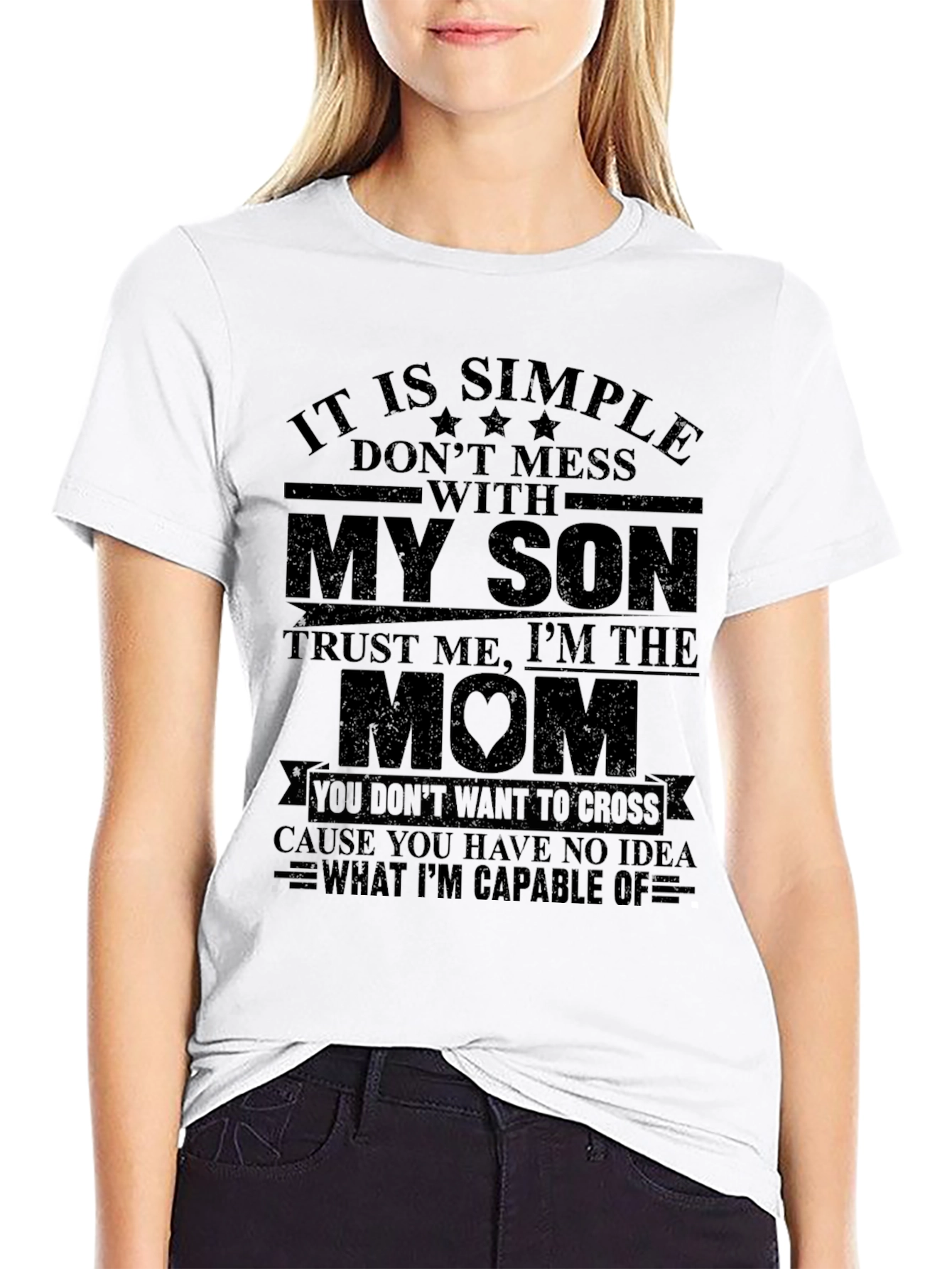 Black It is Simple Don't Mess with My Son Mom T-Shirt view 9