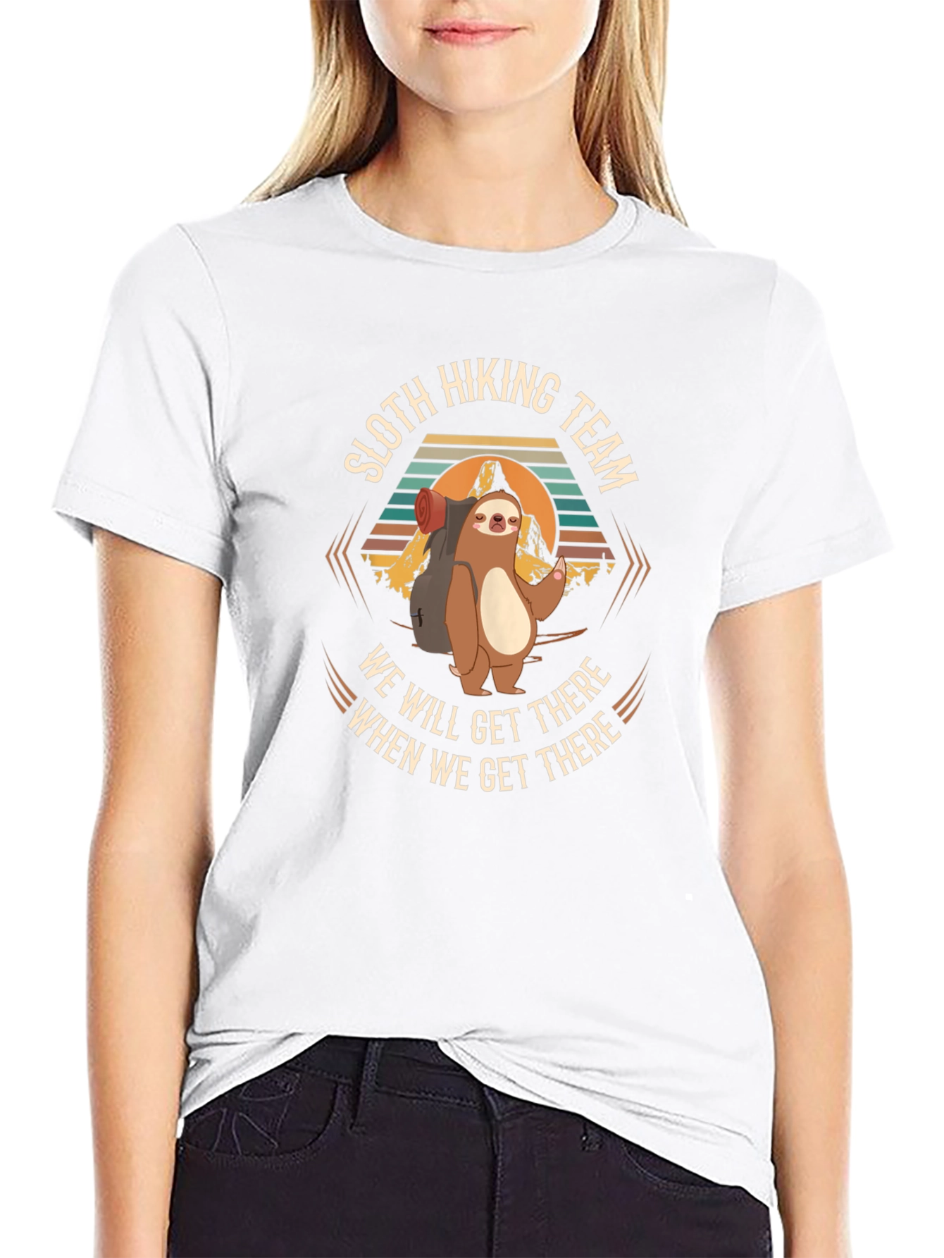 Black Sloth Hiking Team Graphic T-Shirt view 9