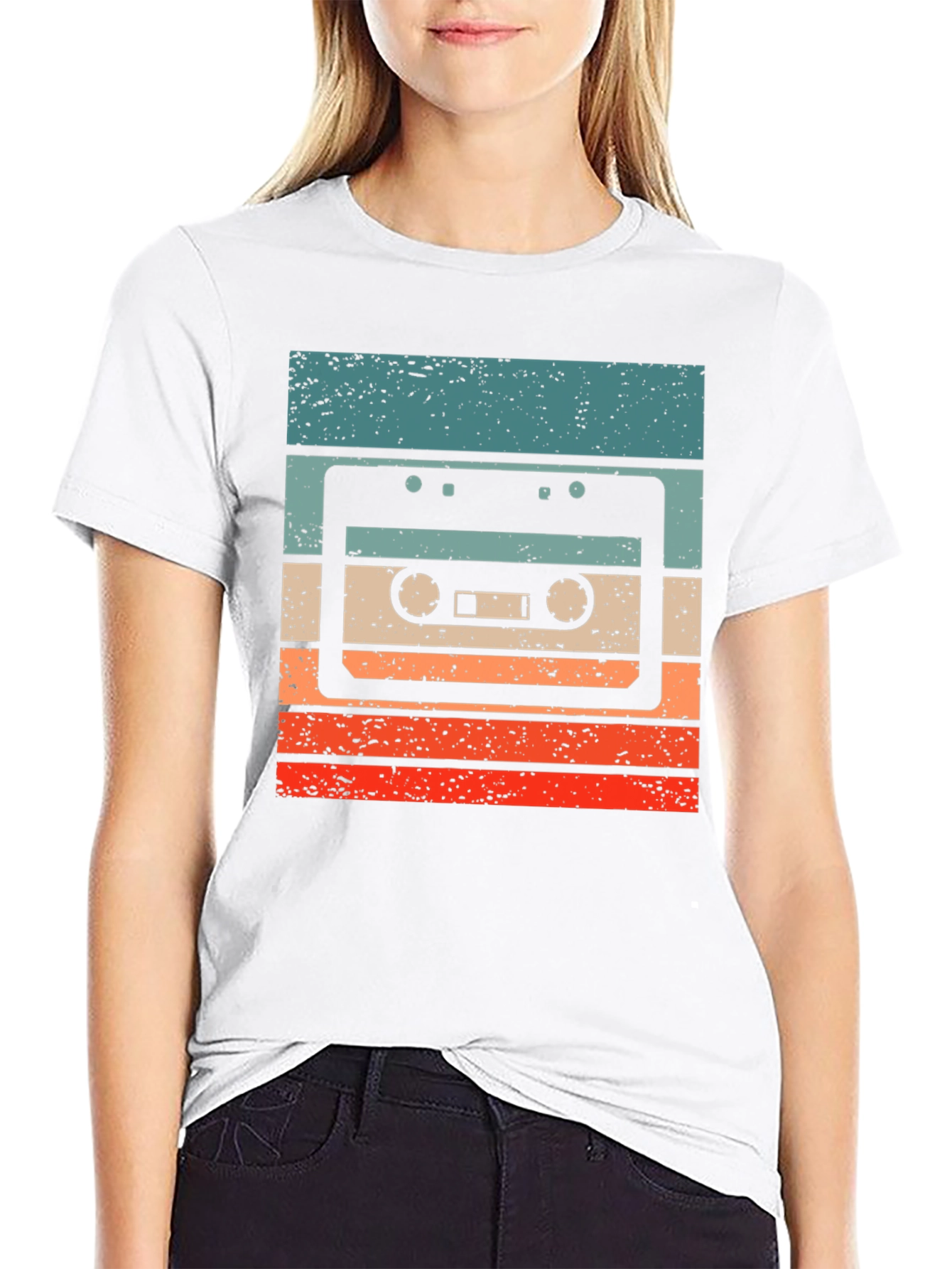 Black Retro Cassette Tape T-Shirt - Vintage Style view 9