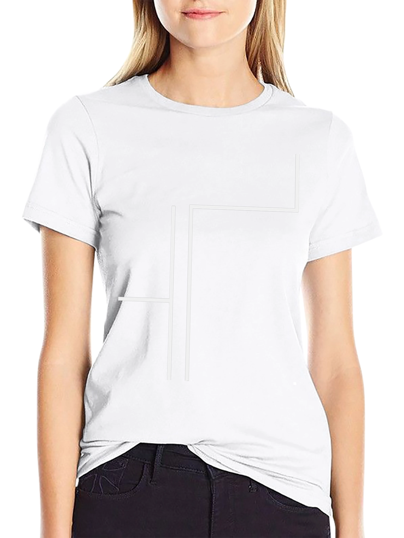Black Minimalist Line Art Tee - Modern Graphic T-Shirt view 9