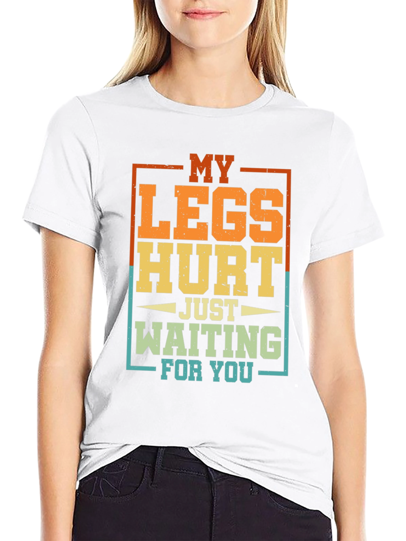 Black Funny My Legs Hurt Waiting For You Graphic T-Shirt view 9