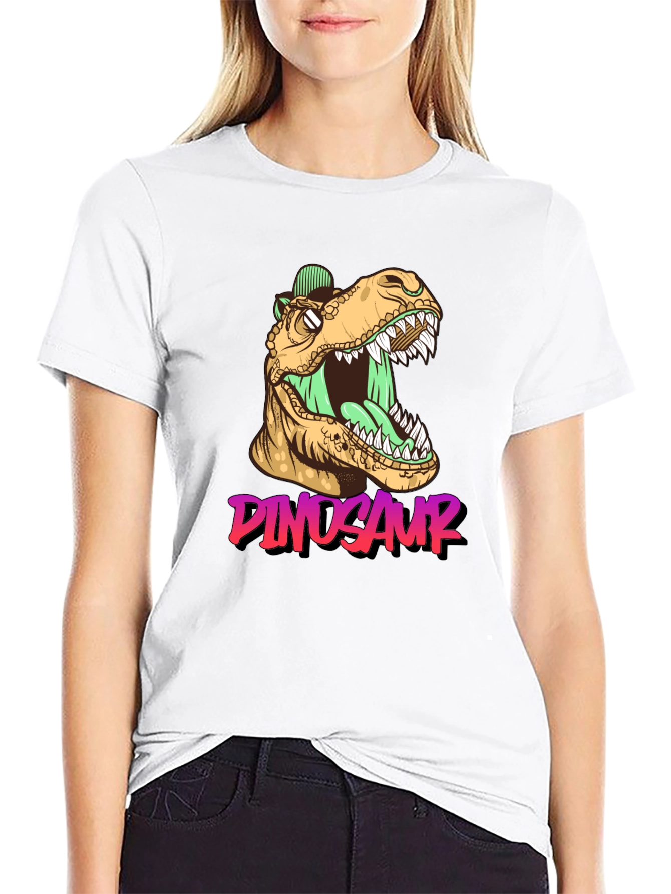 Black Dinosaur Graphic T-Shirt - Roaring Style view 9