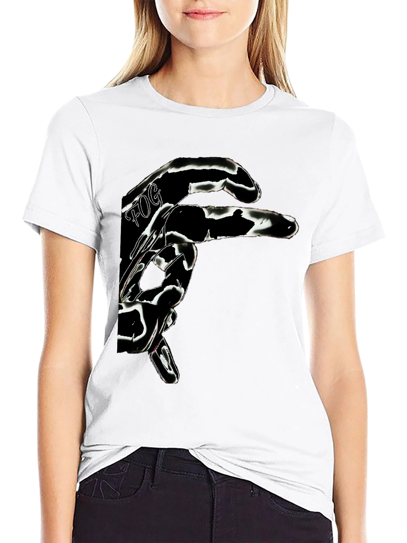 Black Abstract Graphic Print Men's Black T-Shirt view 9