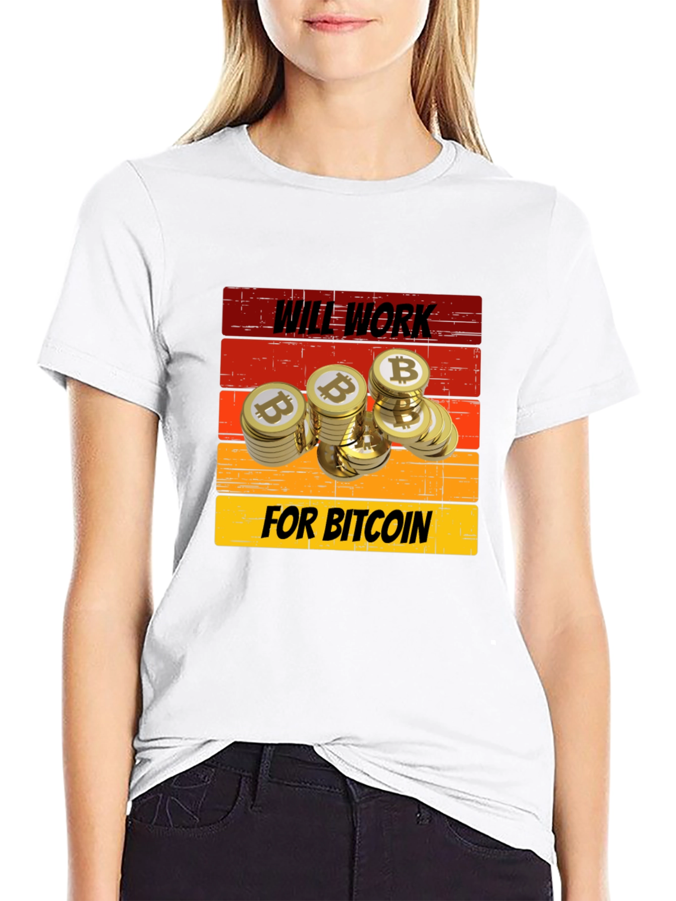 Black Will Work for Bitcoin T-Shirt view 9