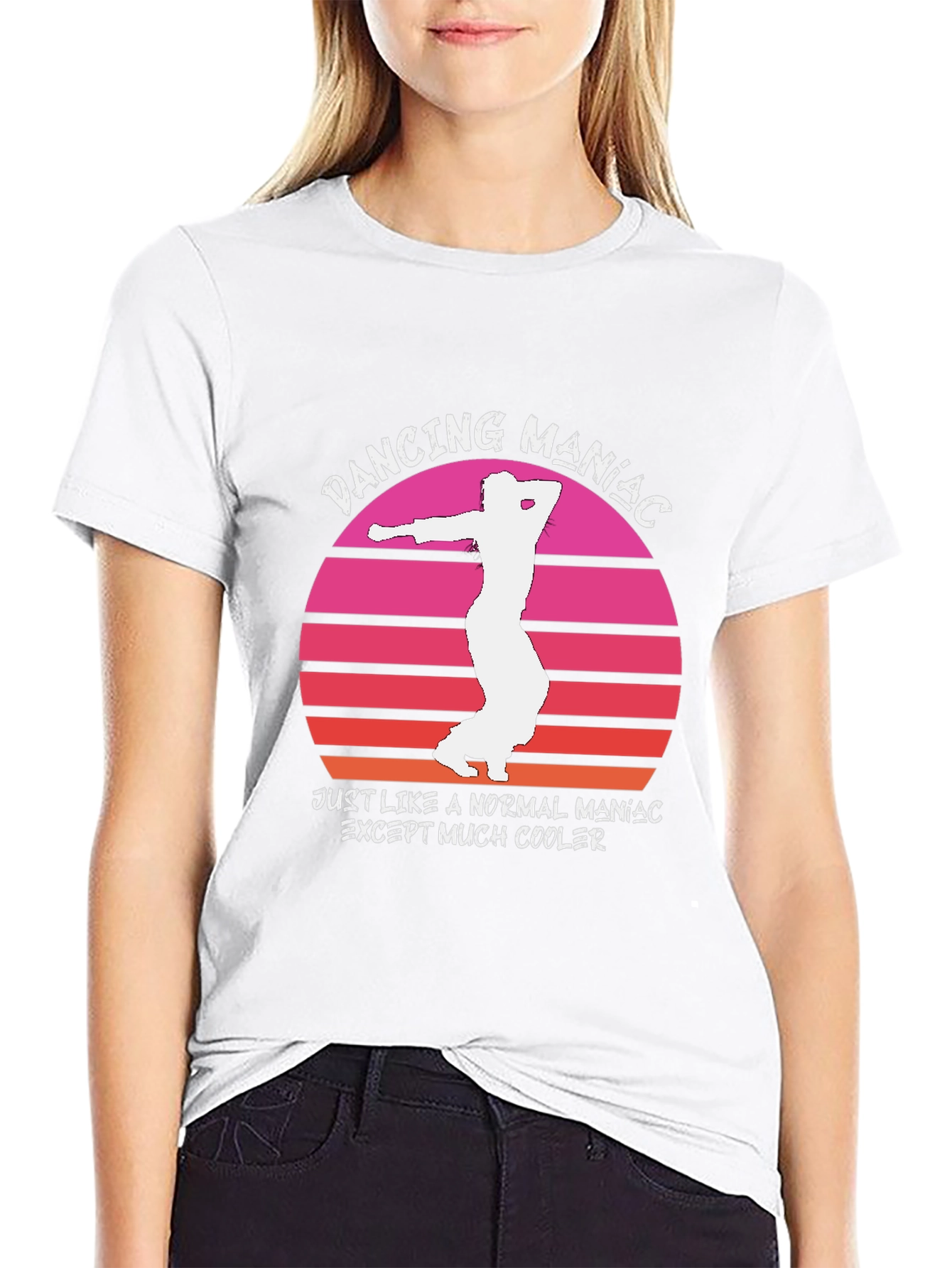 Black Dancing Maniac T-Shirt - Cool Retro Design view 9